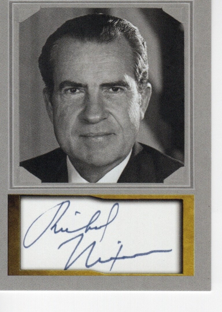 RICHARD NIXON ~  Presidential ACEO Portrait D. Gordon Facs Auto  * NM+ #37