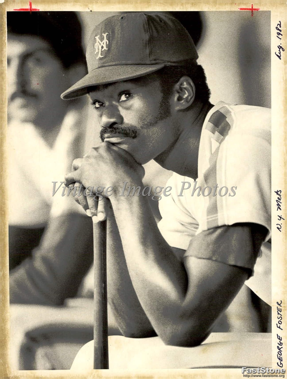 1983 George Foster Ny Mets Major League Baseball Player Press Vintage Photo 6x8