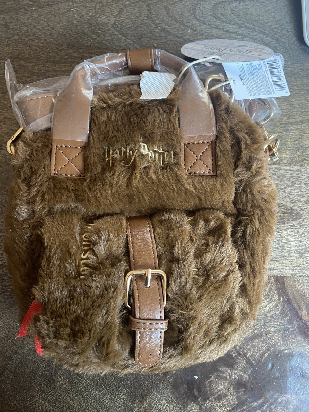 Miniso X Harry Potter Monster Book Fluffy Plush Mini Crossbody Hand Bag NWT