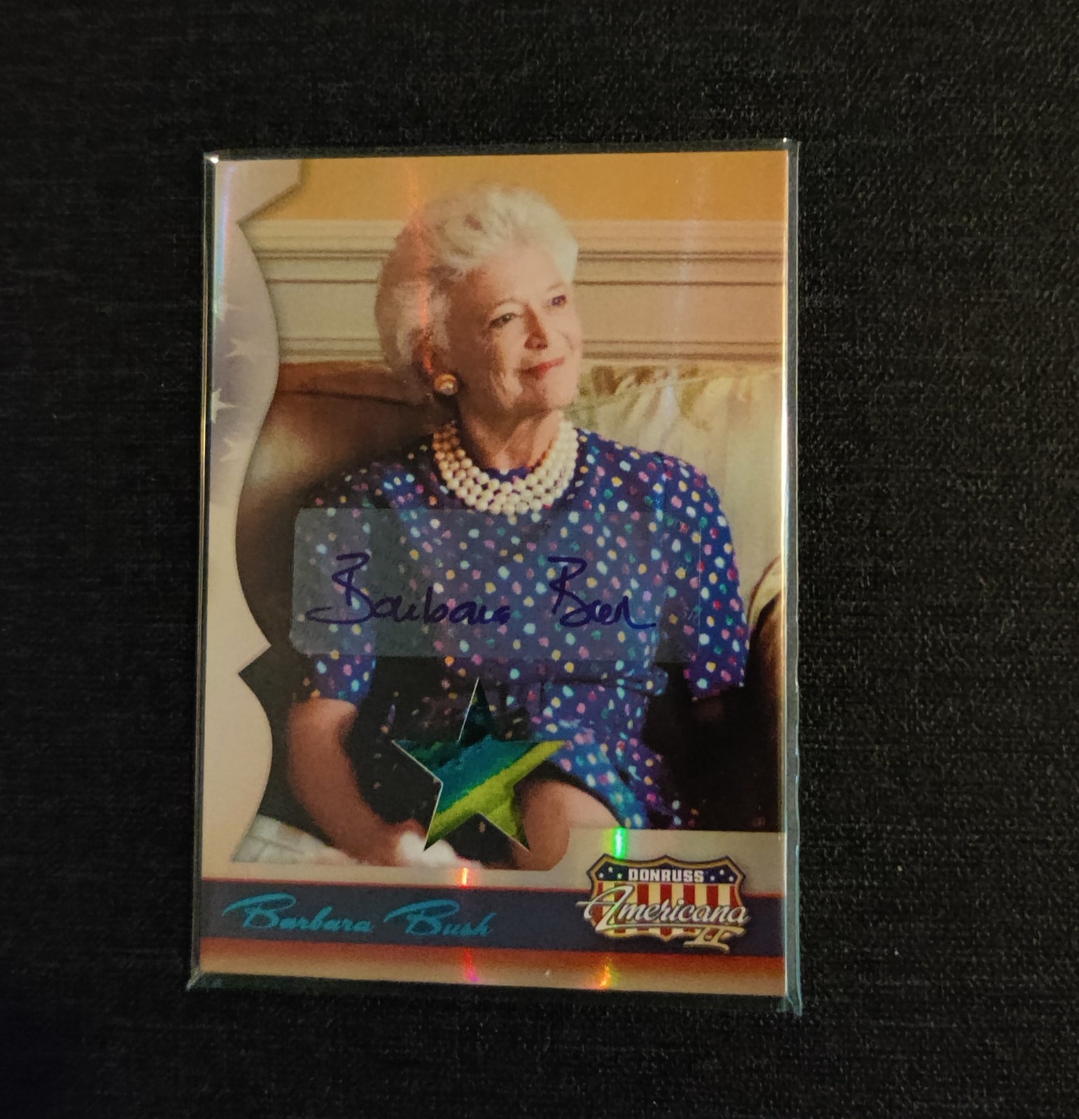 2008 Donruss Celebrity Cuts Barbara Bush Auto Patch 08/10 Signed Single Digit