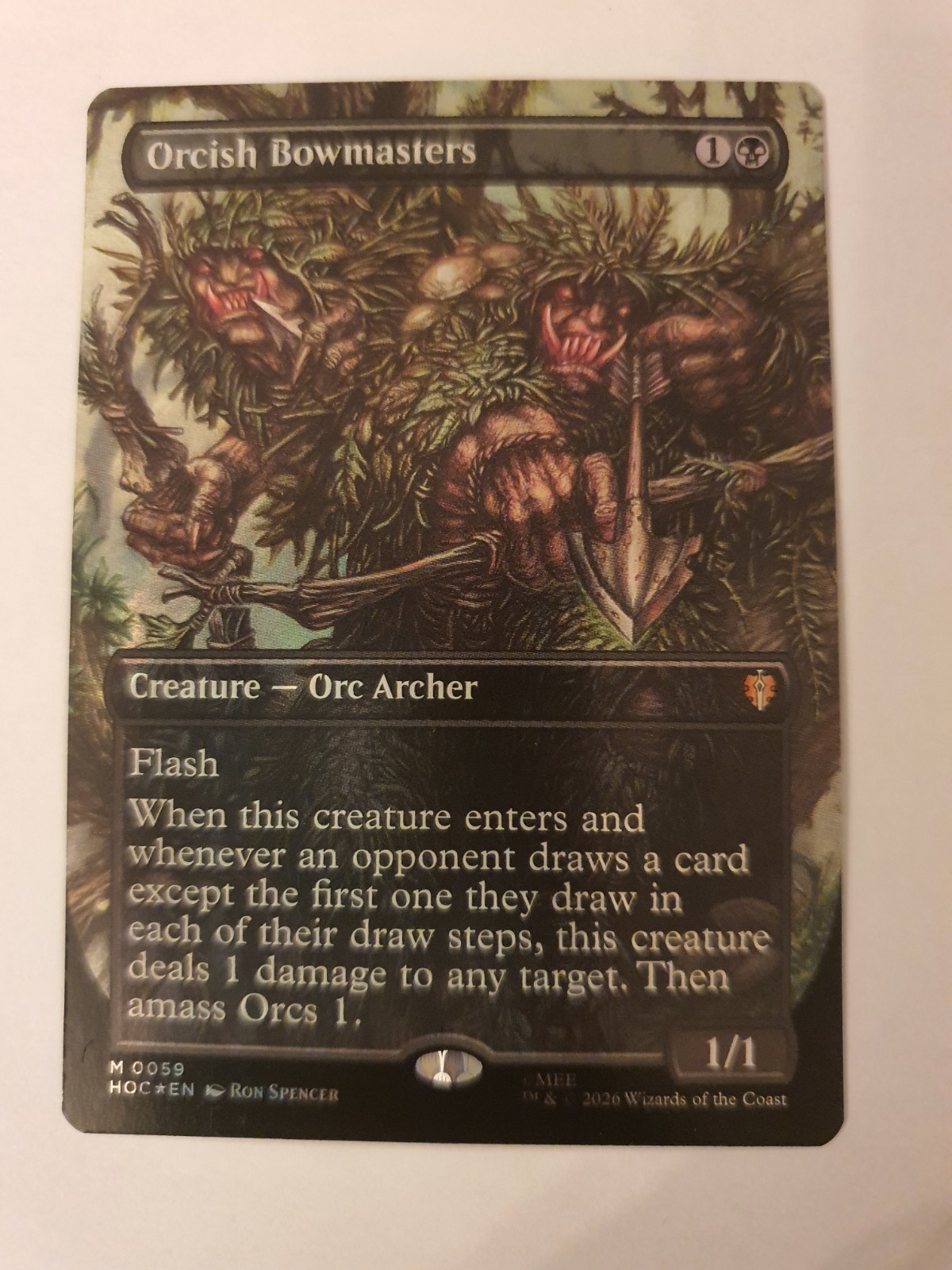 Orcish Bowmasters - SURGE FOIL - Borderless - The Hobbit MTG - 0059 Orcish Bowmasters - SURGE FOIL - Borderless - The Hobbit MTG - 0059