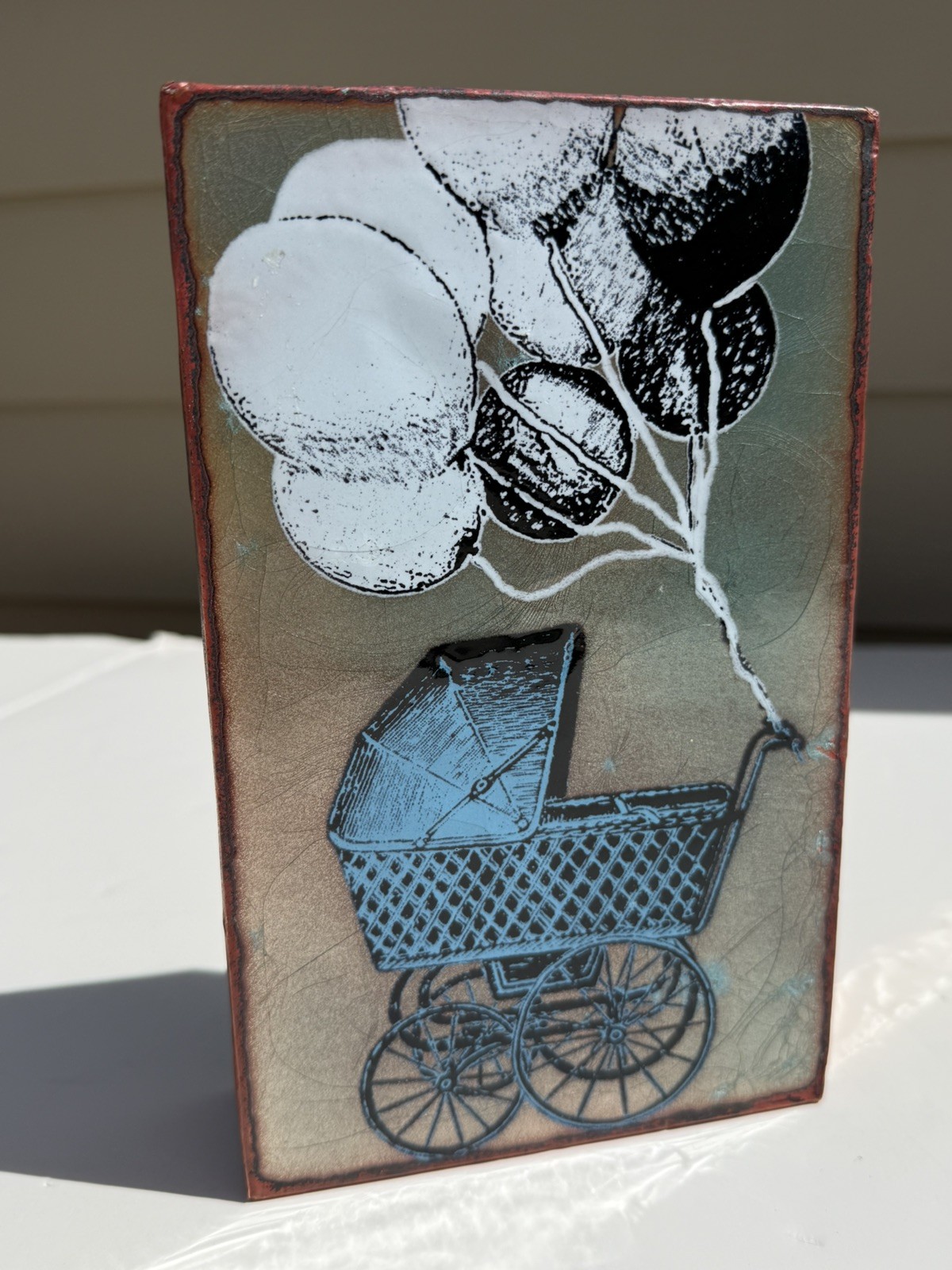 Houston Llew Spiritiles RETIRED #184 Maya Angelou Lil Lew Glass Copper  Art 