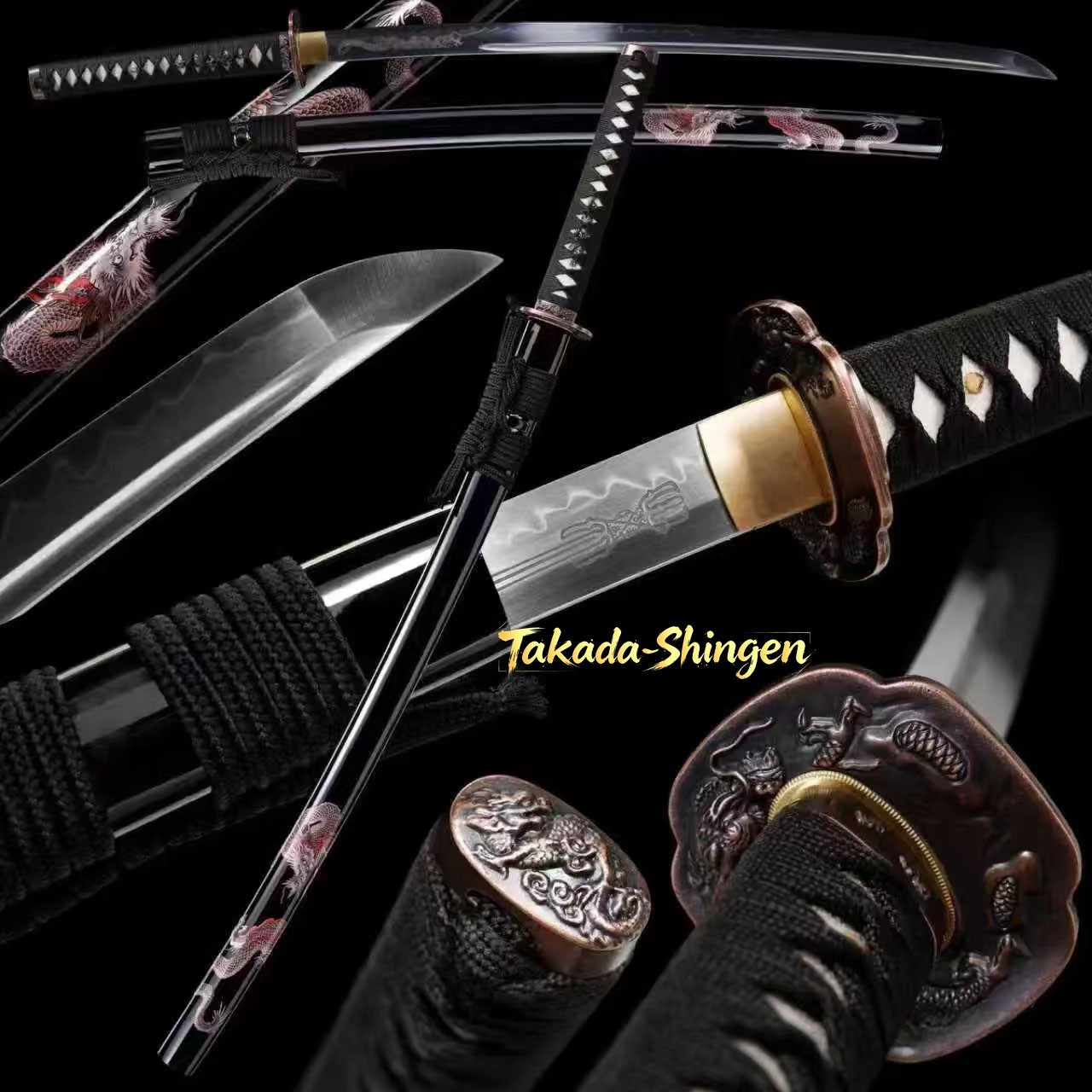 Katana Sword Clay Tempered T10 Steel Hamon Japanese Samurai Katana Dragon Sword