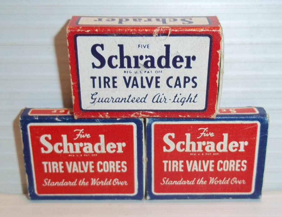 Vintage Schrader Tire Valve Cores & Caps Brooklyn NY NOS