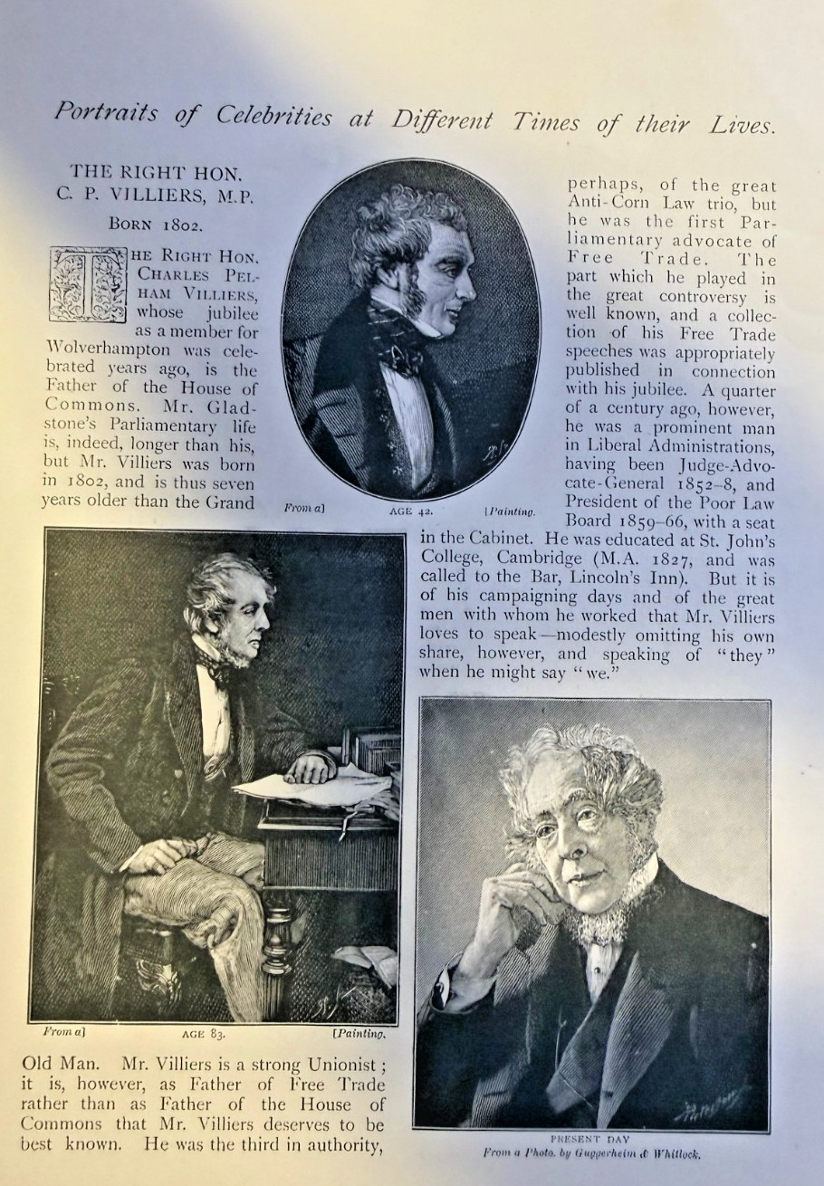 1896 Charles Pelham Villiers British Politician Father of Free Trade