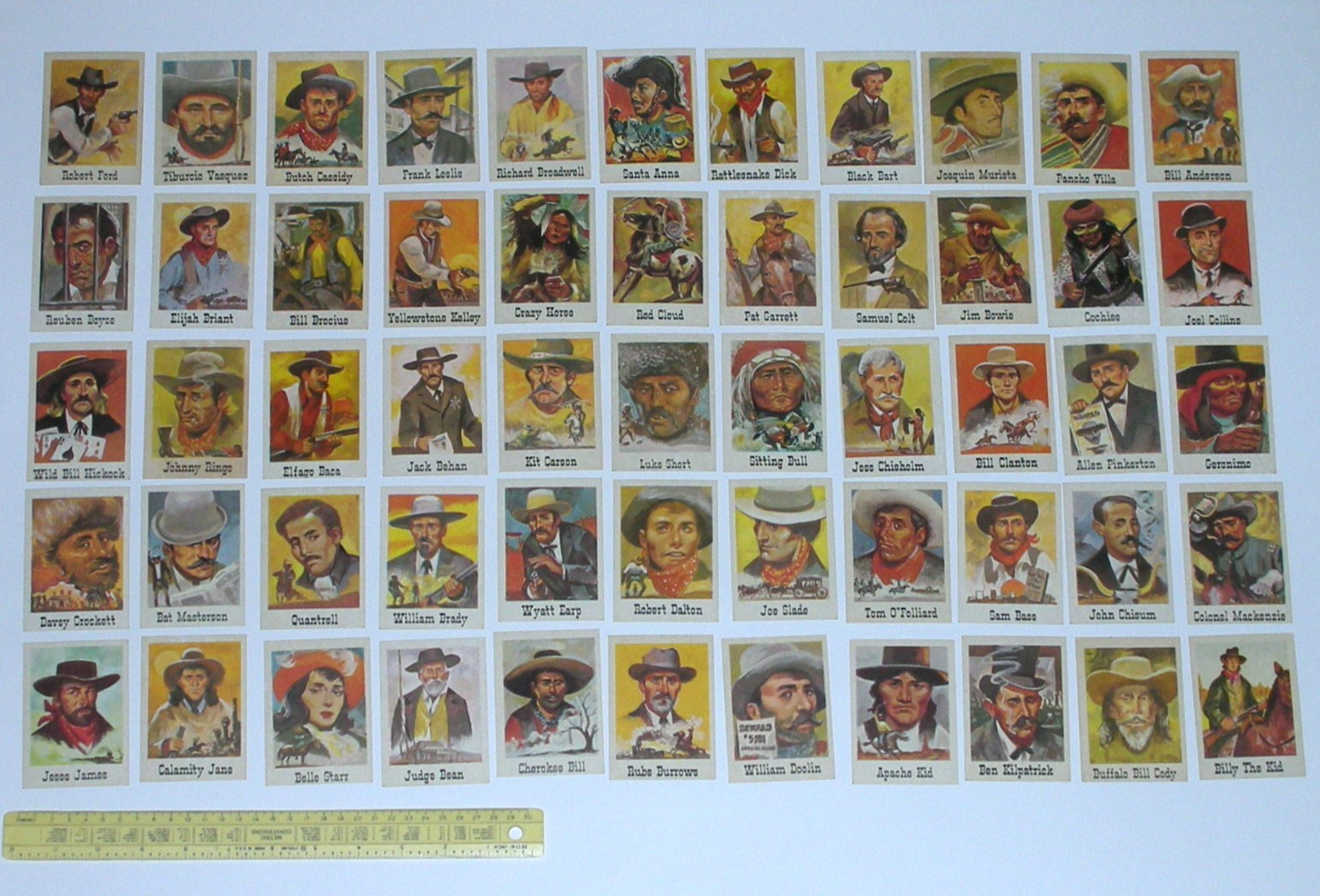 1966 Leaf Good Guys and Bad Guys Trading Cards LBI USA - LOT (55 PCS)