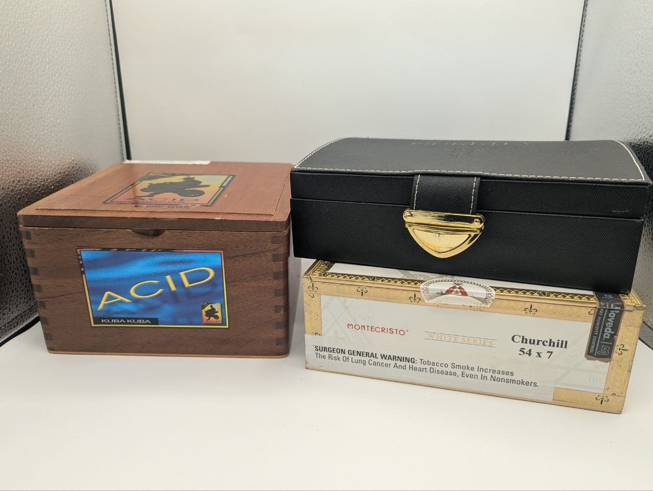 ACID Blue Label Montecristo White Churchill Travel Case Box Lot - ST87-7