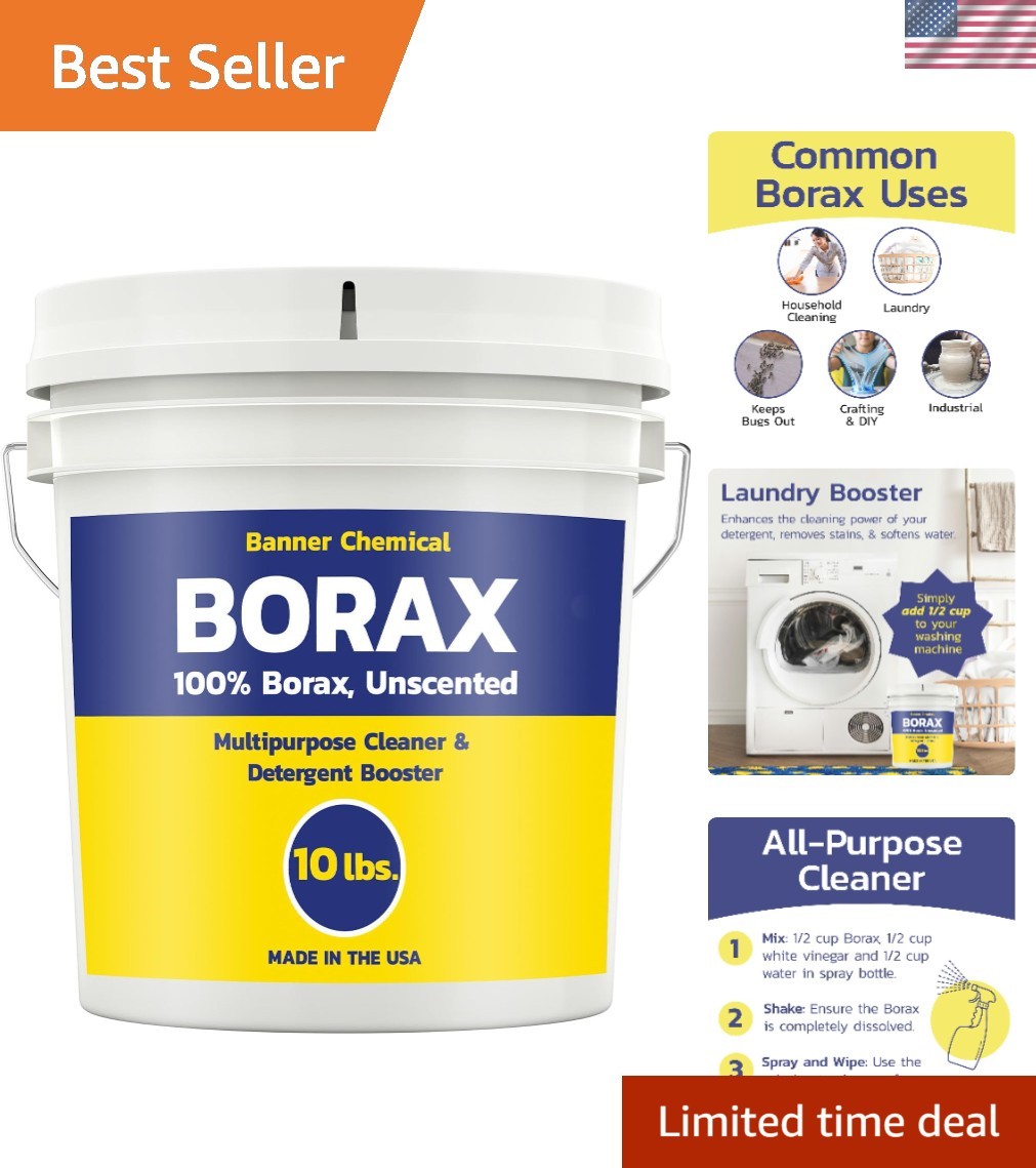 Raw Borax (10 lbs) - 100% Pure, Unscented, Multi-Purpose Cleaner & Detergent... Raw Borax (10 lbs) - 100% Pure, Unscented, Multi-Purpose Cleaner & Detergent...