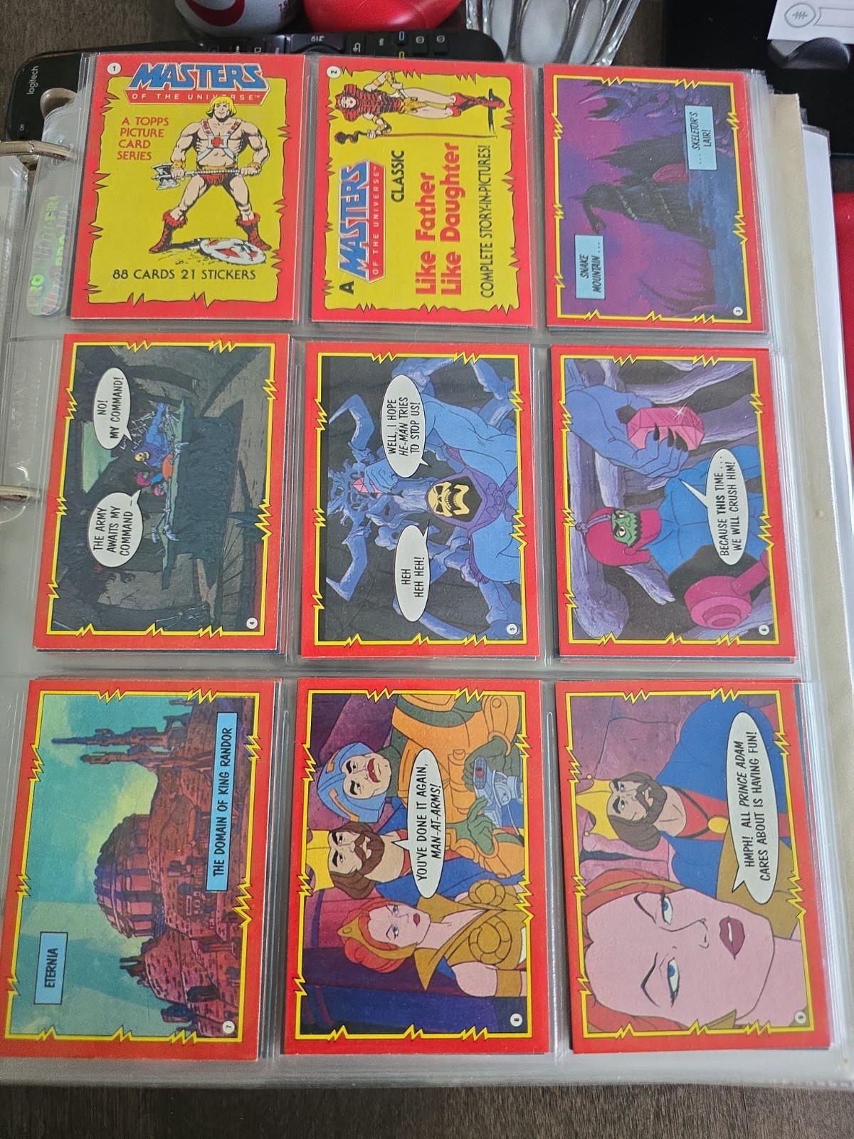 1984 TOPPS Masters Of The Universe/He-Man - Complete 22 Sticker Set & 4 Wonder