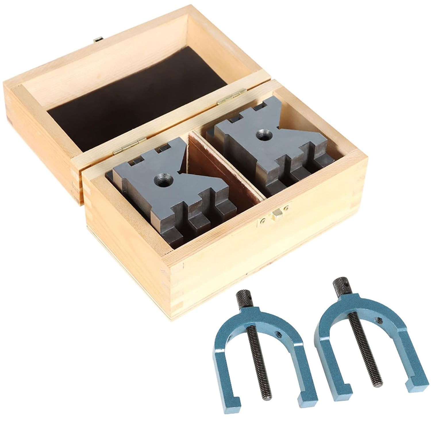 V Block Set with Clamp Hardened Steel 90 Degree Angle Precision V Block Set V Block Set with Clamp Hardened Steel 90 Degree Angle Precision V Block Set