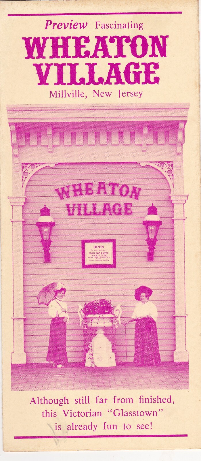 c1970 Wheaton Village Arts & Cultural Center Millville NJ Brochure