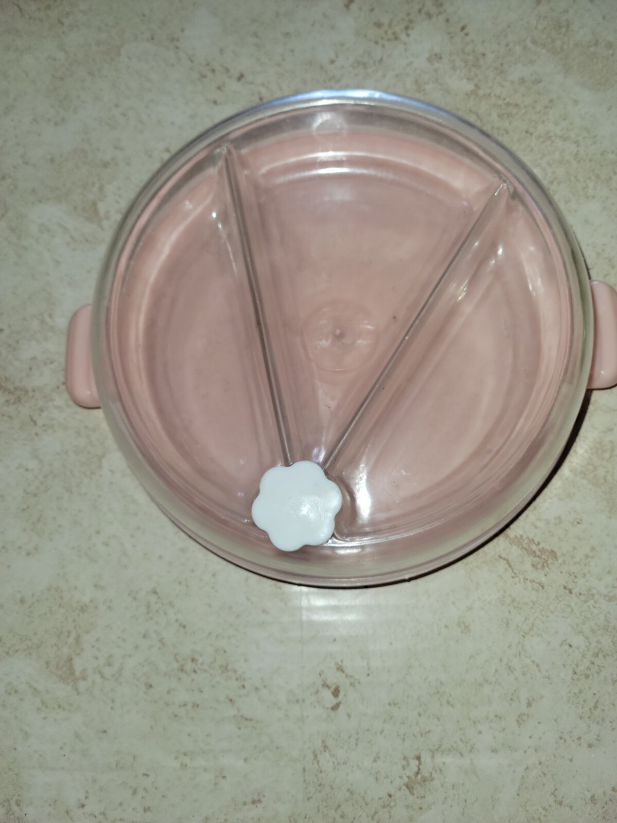 Vintage Pink MCM Divided Warming Plate Tray Server