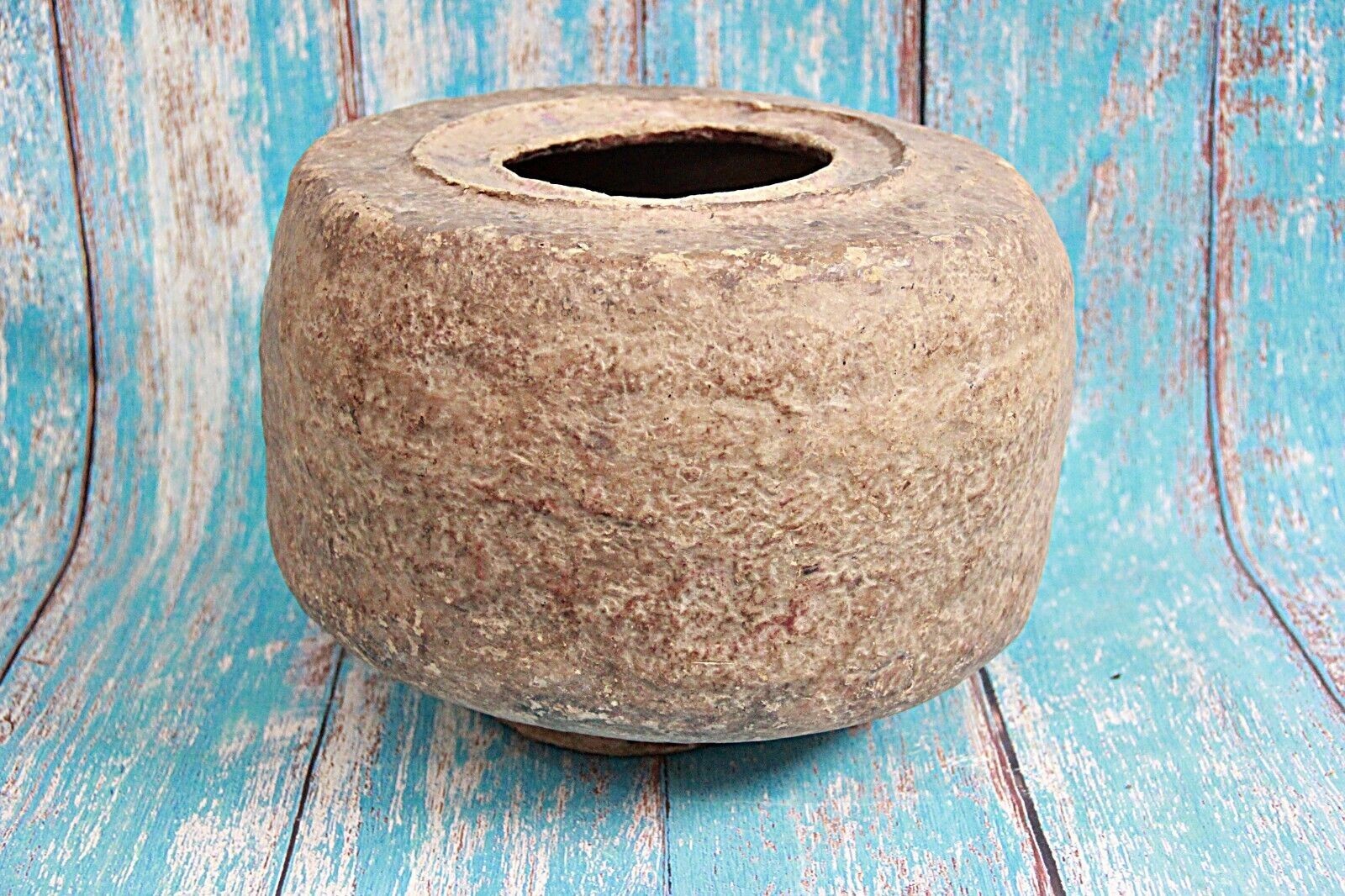 Vintage Handcrafted Tribal Paper Mache Pot: Large Grain Bowl Decor