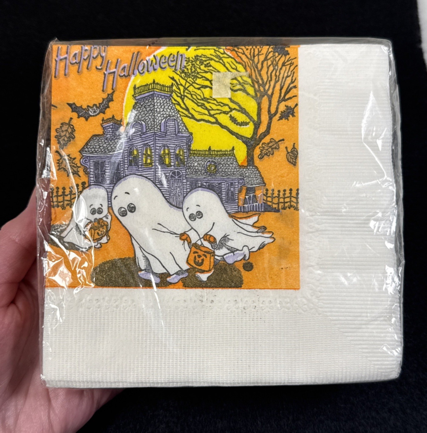 Vintage NIP Halloween Napkins 30 Count Cute Haunted House Ghosts 5