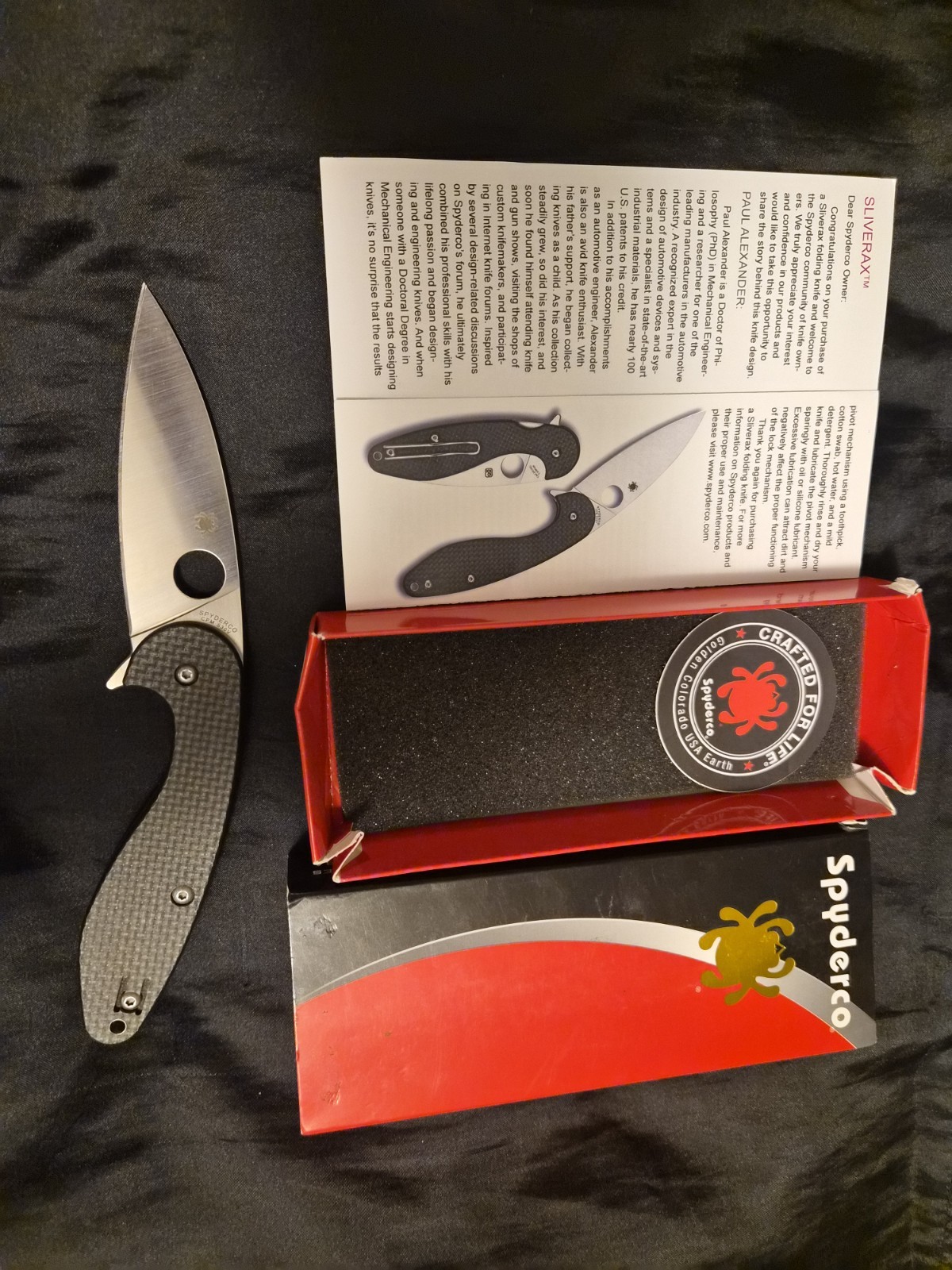 Spyderco Sliverax Carbon Fiber S30V Pocket Knife
