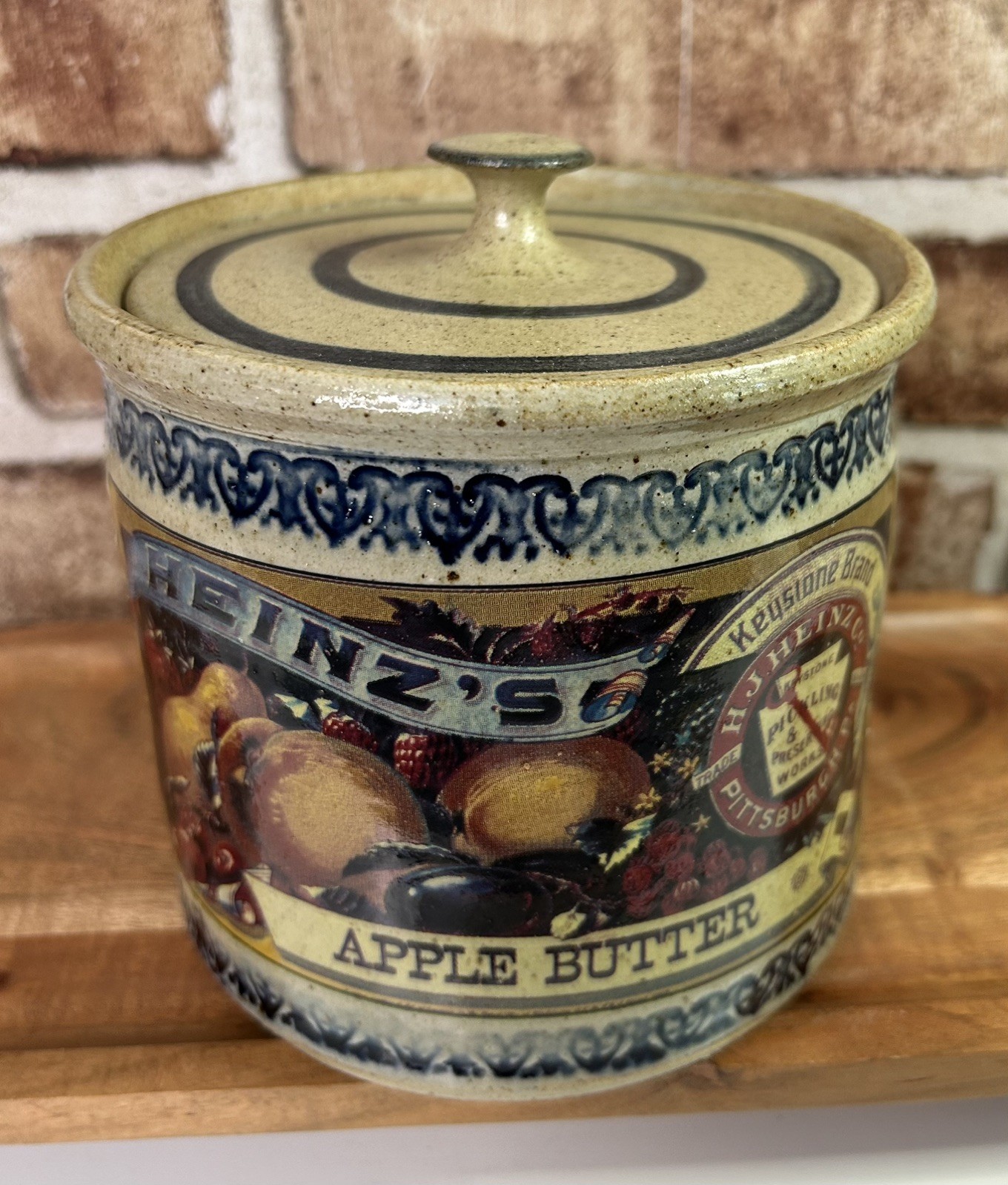 Vintage Heinz Apple Butter Crock with Lid 1983 Signed Westerwald Pottery Rare