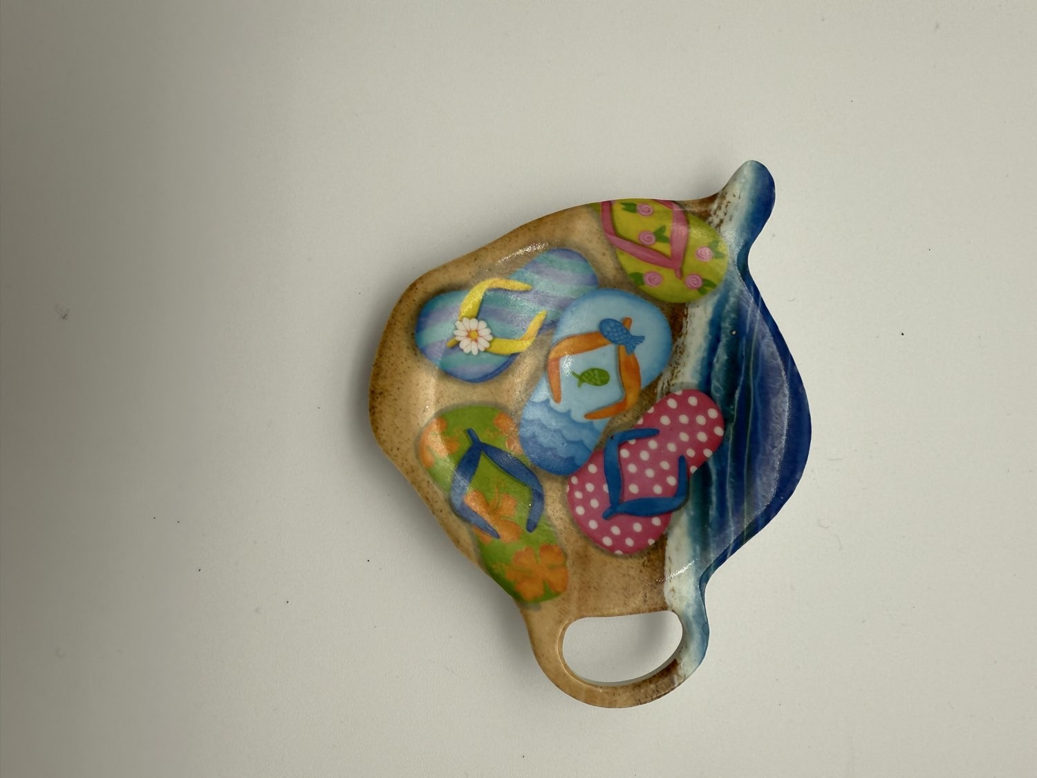 Ceramic Porcelain Floral Teapot Spoon Rest Holder