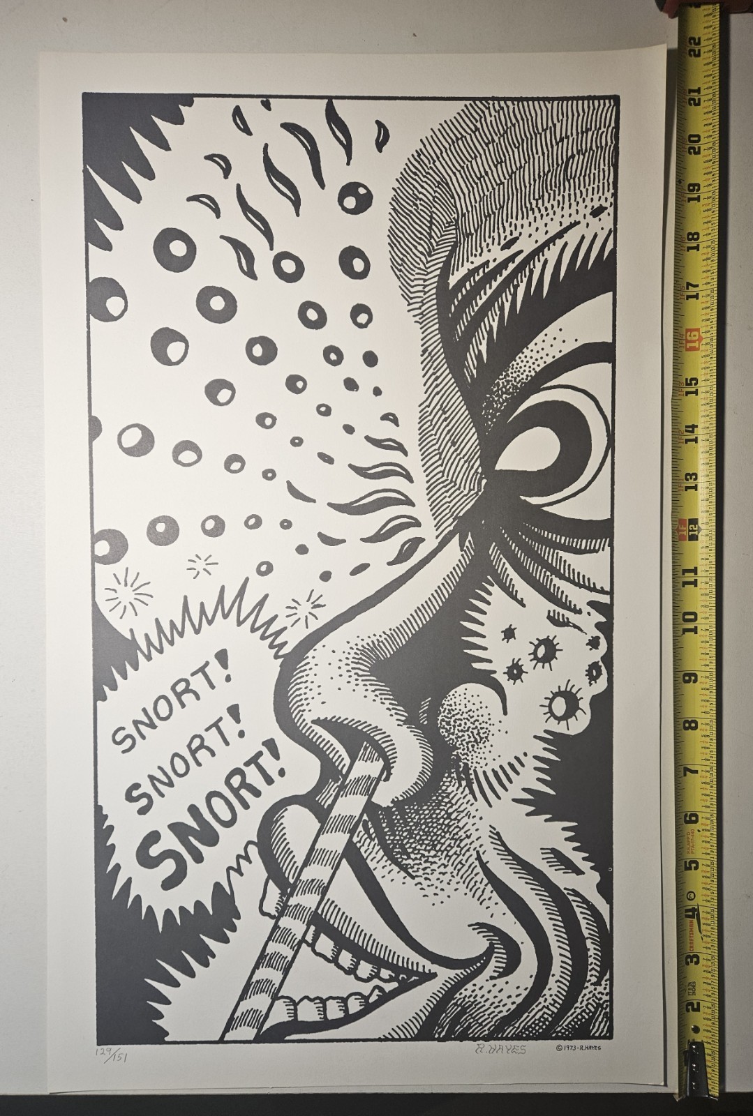 Rory Hayes Signed & Numbered Print 129/151 Rare Underground Comix 1973 Nice