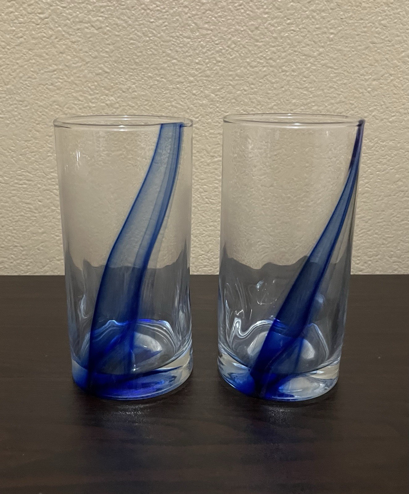 Libbey Blue Ribbon Impressions Blue Tumbler Glasses Set
