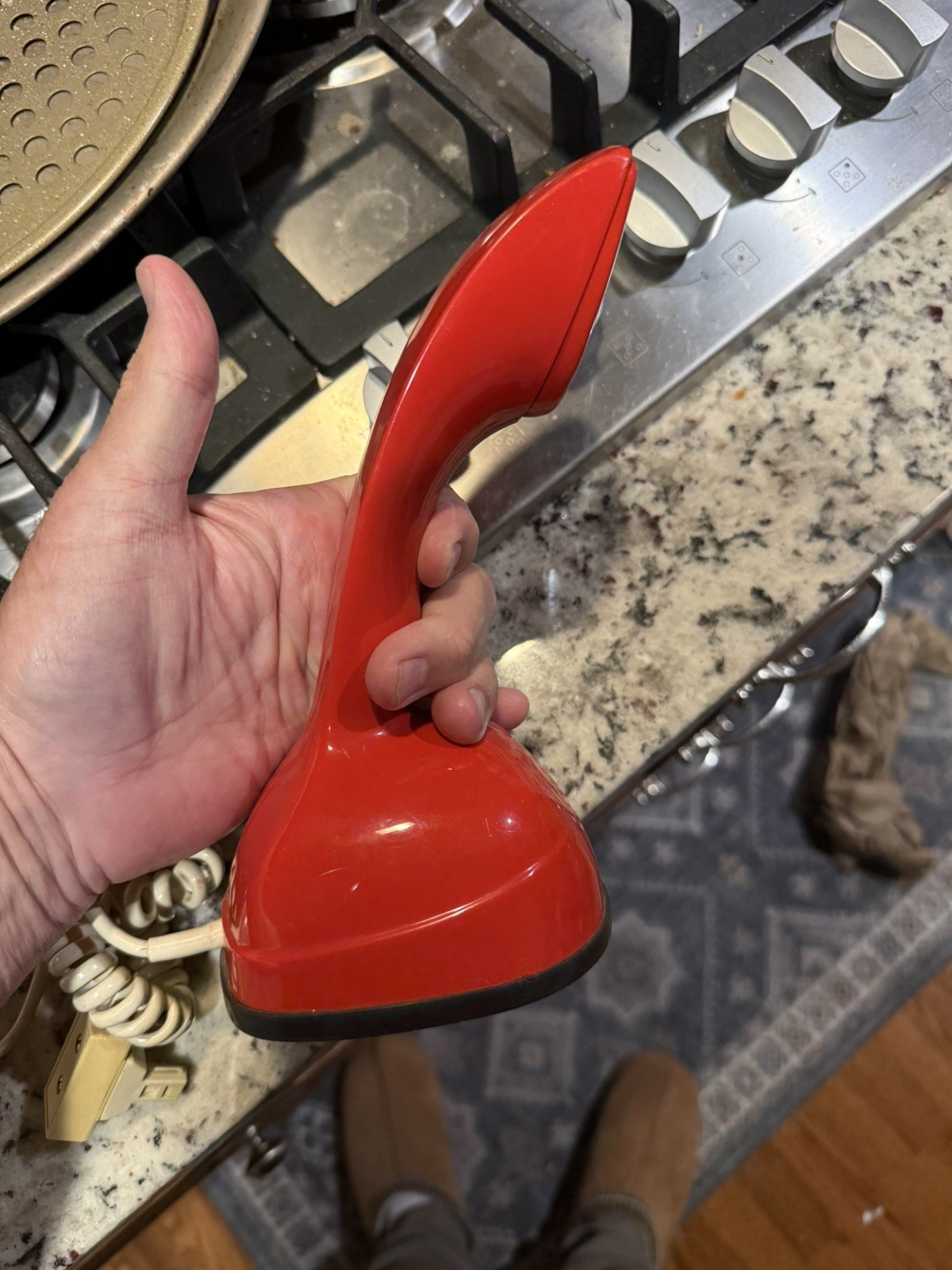 GORGEOUS 1960\'s MCM Ericsson Ericofon Cobra Telephone - RED - Sweden - WORKING