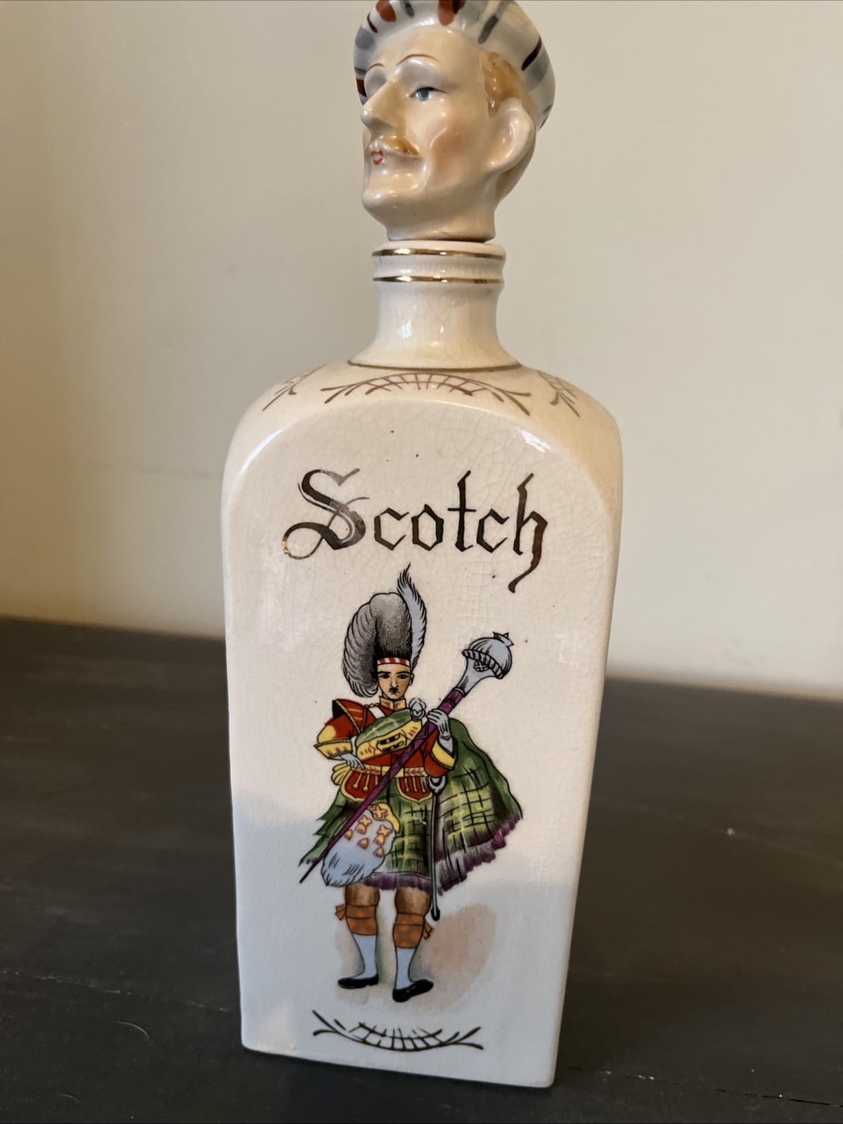 Vintage Ceramic Scotsman Scotch Decanter