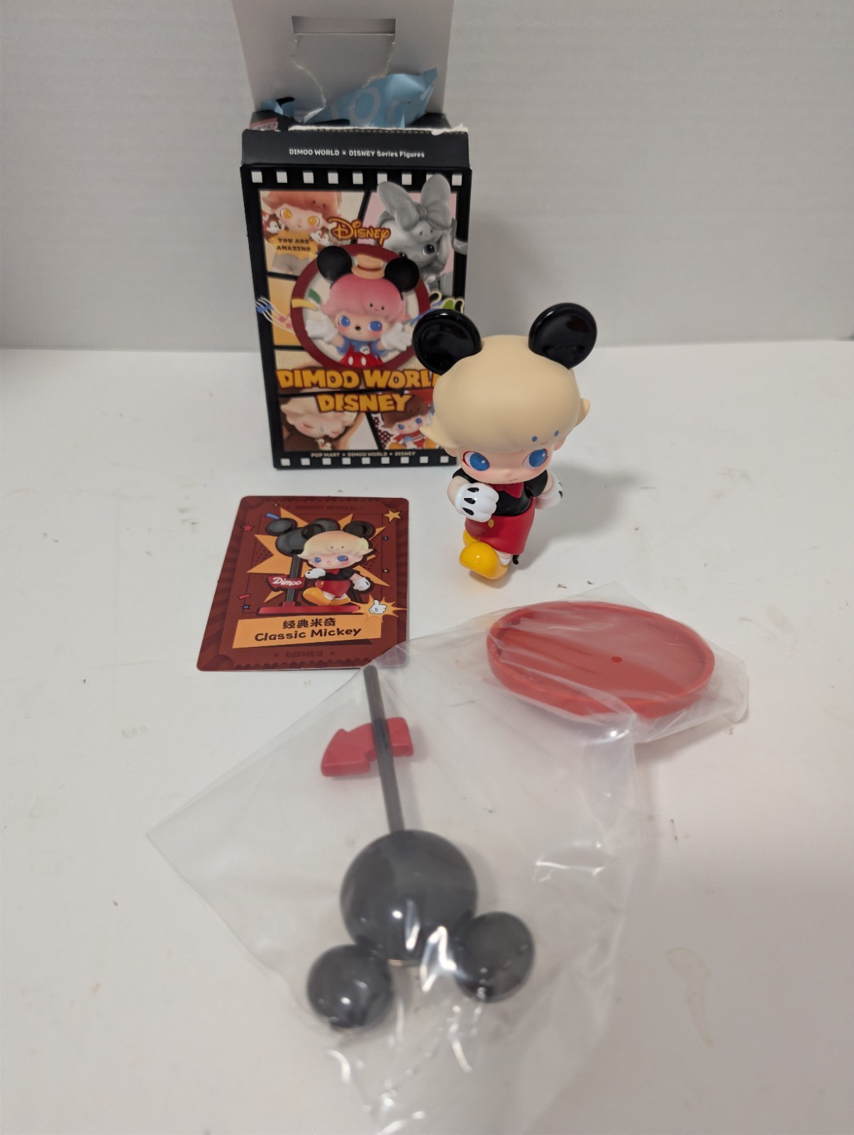 Pop Mart Classic Mickey Dimoo World Disney Vinyl Figure W/Box, Card, Accessories