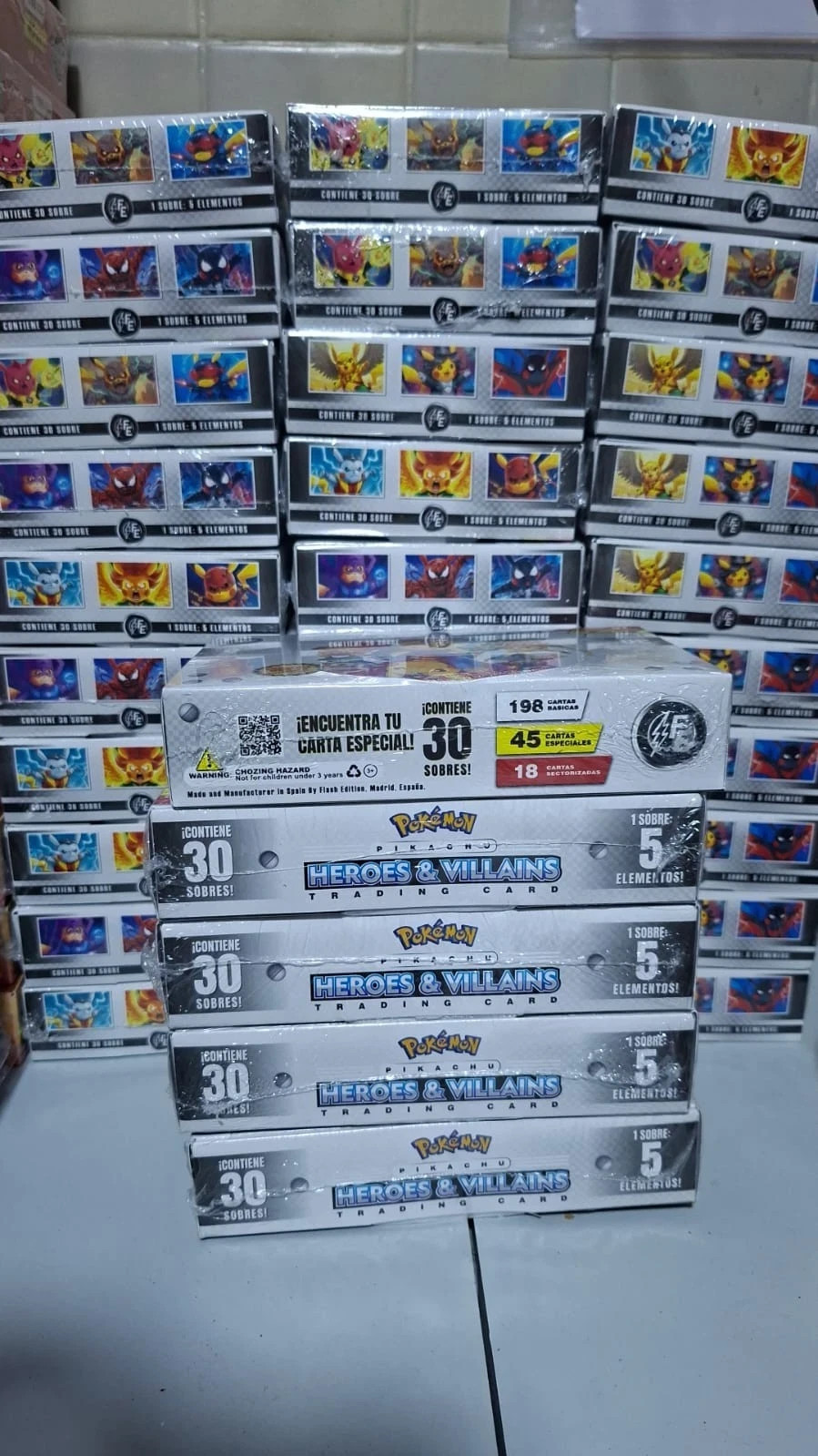 5 BOXES -2025 BOX POKEMON HEROES & VILLAINS FLASH EDITION - 