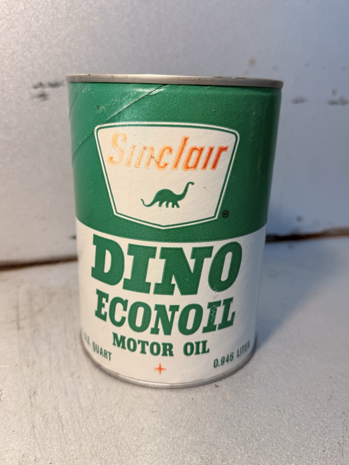 Sinclair Dino Econoil Vintage Can Empty 1 Quart Good Condition Sinclair Dino Econoil Vintage Can Empty 1 Quart Good Condition