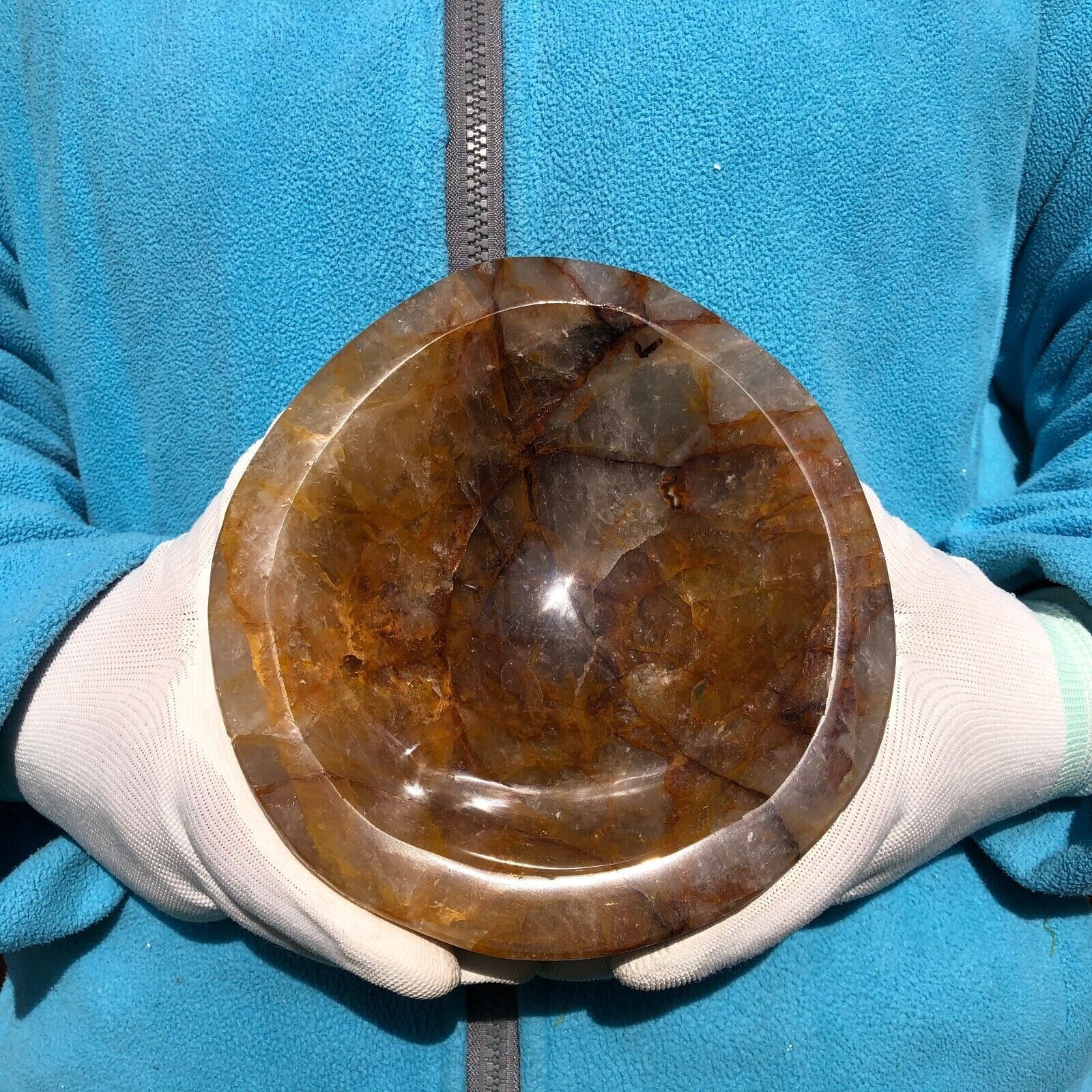 3.3 LB Natural Yellow Gum Flower Quartz Crystal Bowl Mineral - Madagascar 3.3 LB Natural Yellow Gum Flower Quartz Crystal Bowl Mineral - Madagascar