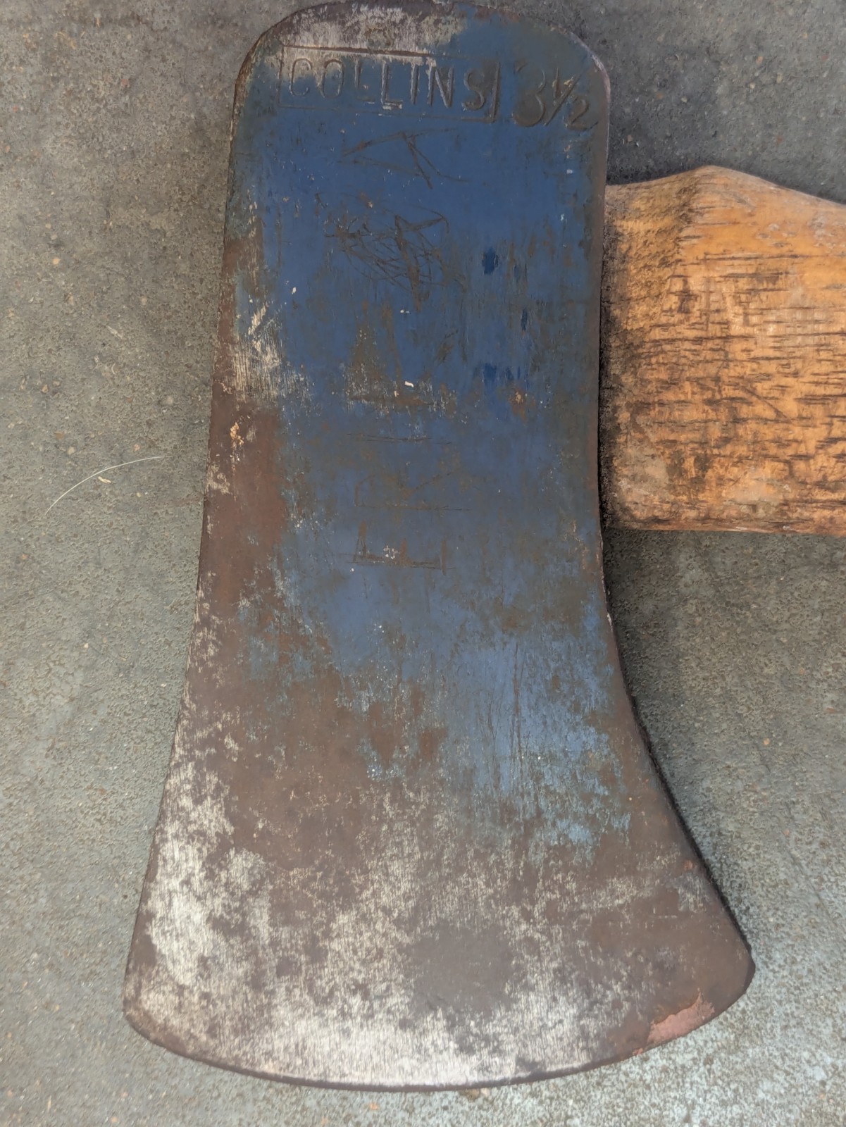 Vintage COLLINS 3 1/2 lb Single Bit Axe Head --HEAD ONLY-- NO HANDLE 