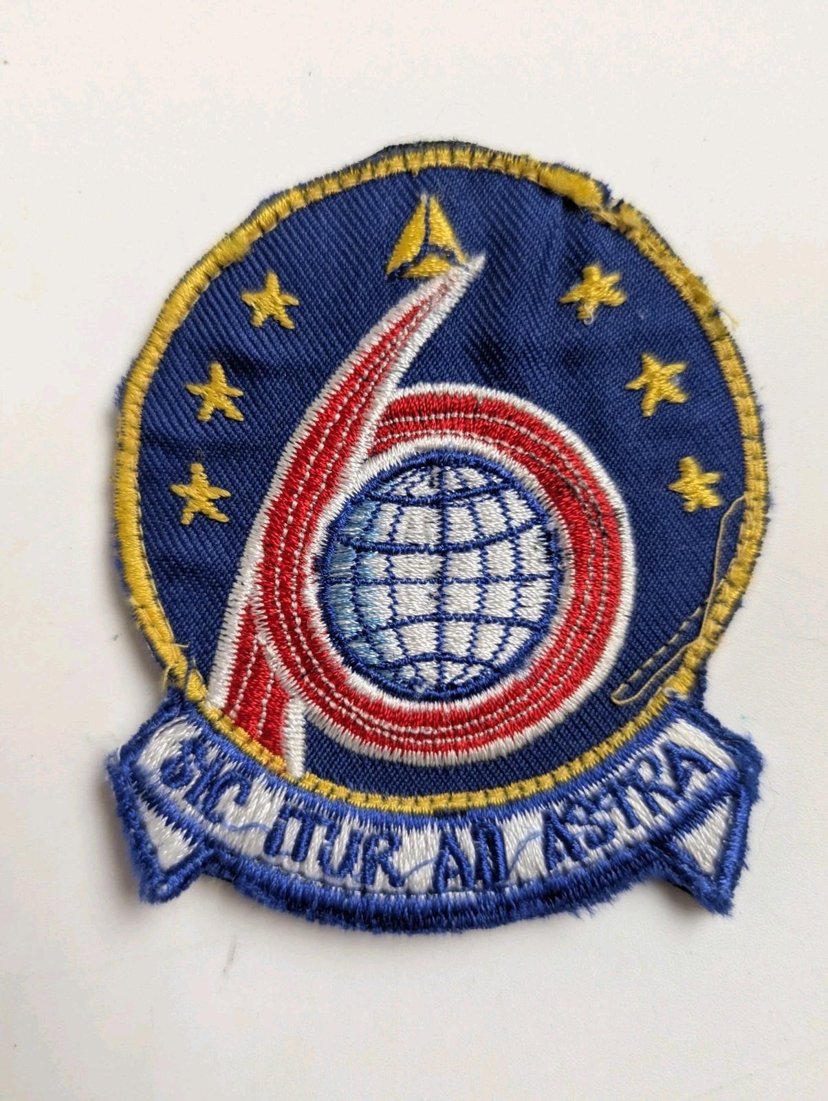 Vintage USAF Air Force Space Command Patch Sic Itur Ad Astra Embroidered