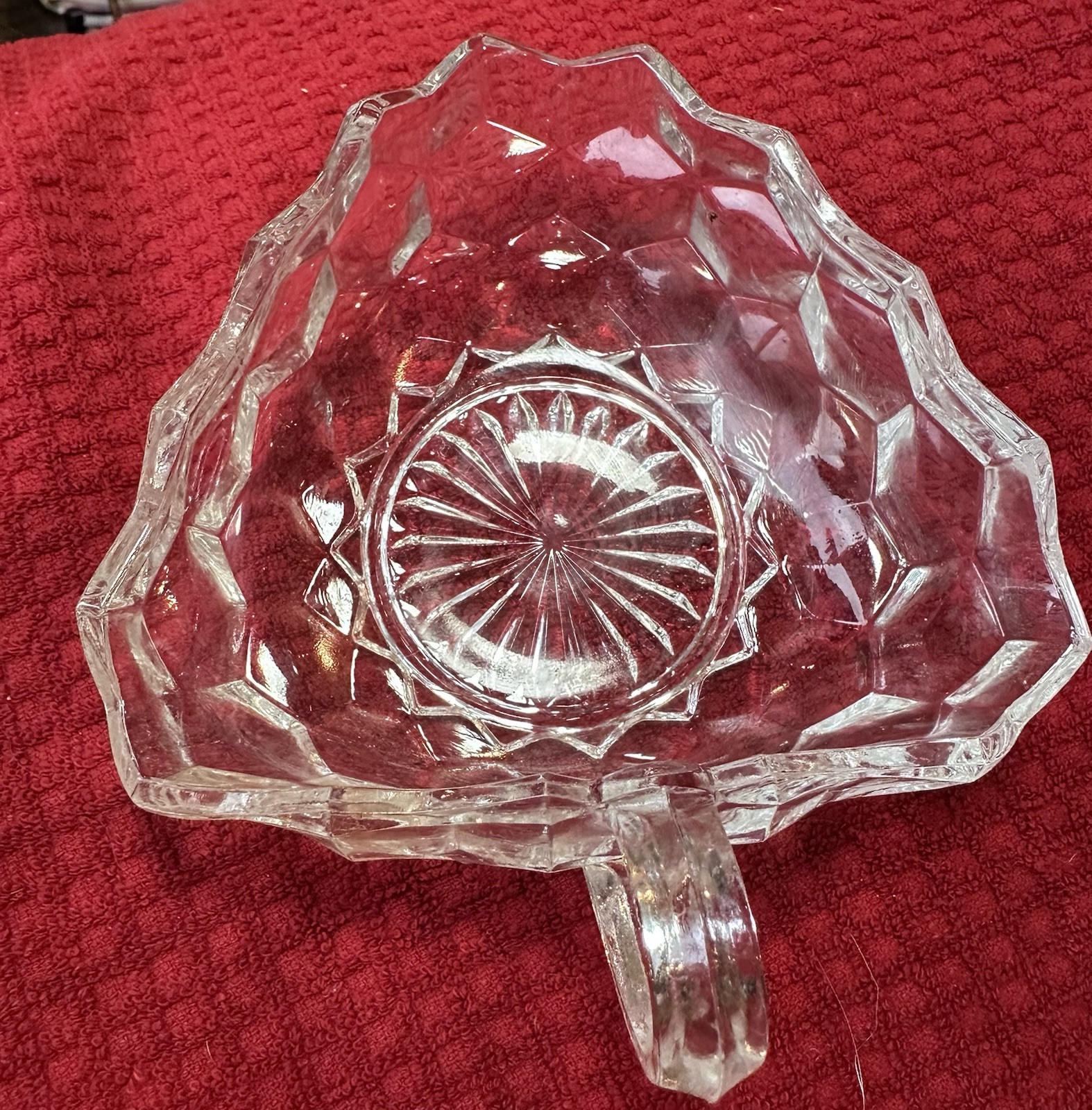 Vintage Classy Fostoria Crystal Handled Nappy Candy Dish No chips or cracks