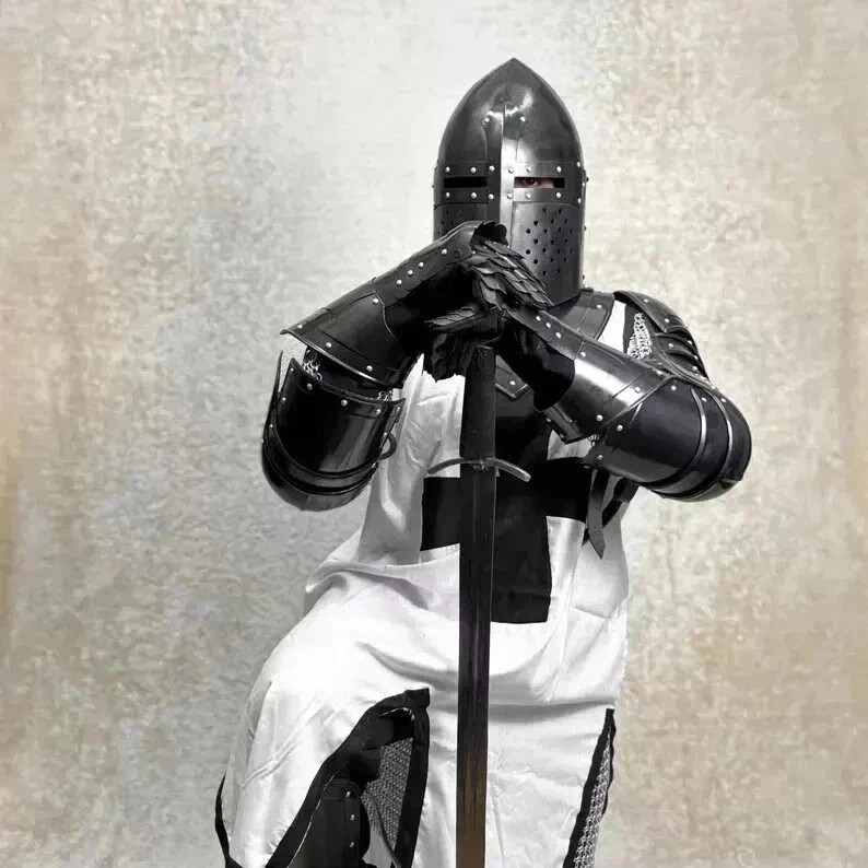 Medieval Black Templar Knight Full Body Set Armour Cosplay Halloween Suit