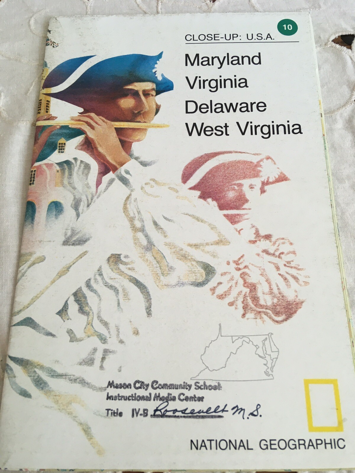 Close-Up USA MARYLAND VIRGINIA DELAWARE W. VIRGINIA Map National Geographic \'78