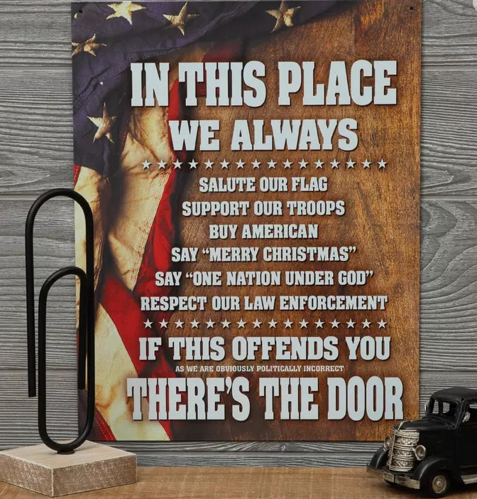 In This Place We Always...Metal Sign for Man Cave, Garage or Bar -American Pride In This Place We Always...Metal Sign for Man Cave, Garage or Bar -American Pride