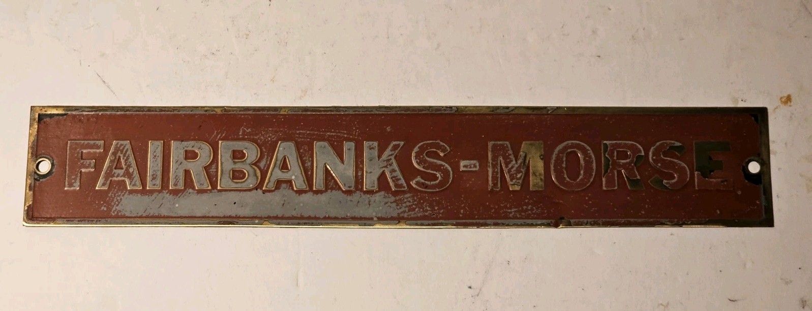 Fairbanks Morse Locomotive Diesel Engine Brass Builder's  Plate 