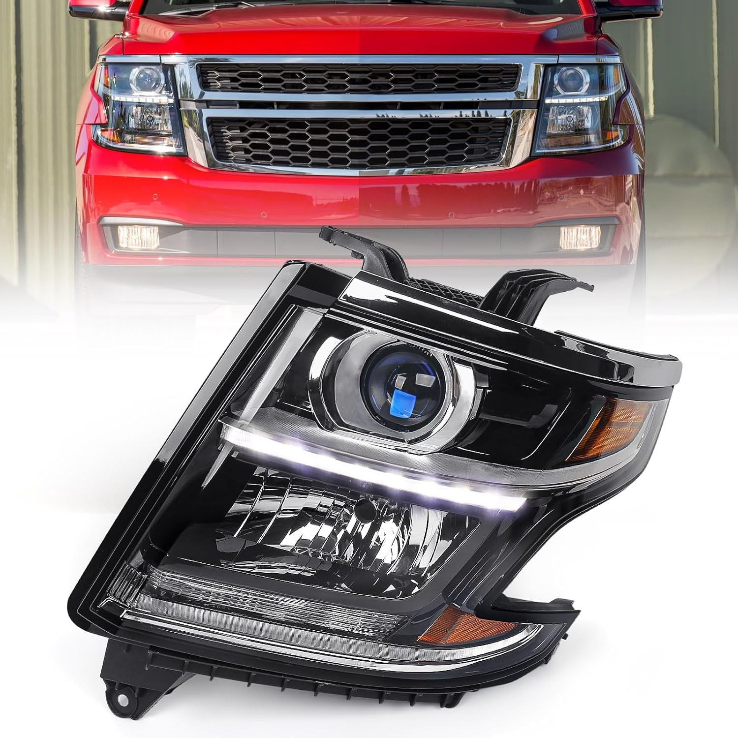 Left Halogen Headlight Assembly for 2015-2020 Chevy Tahoe/Suburban