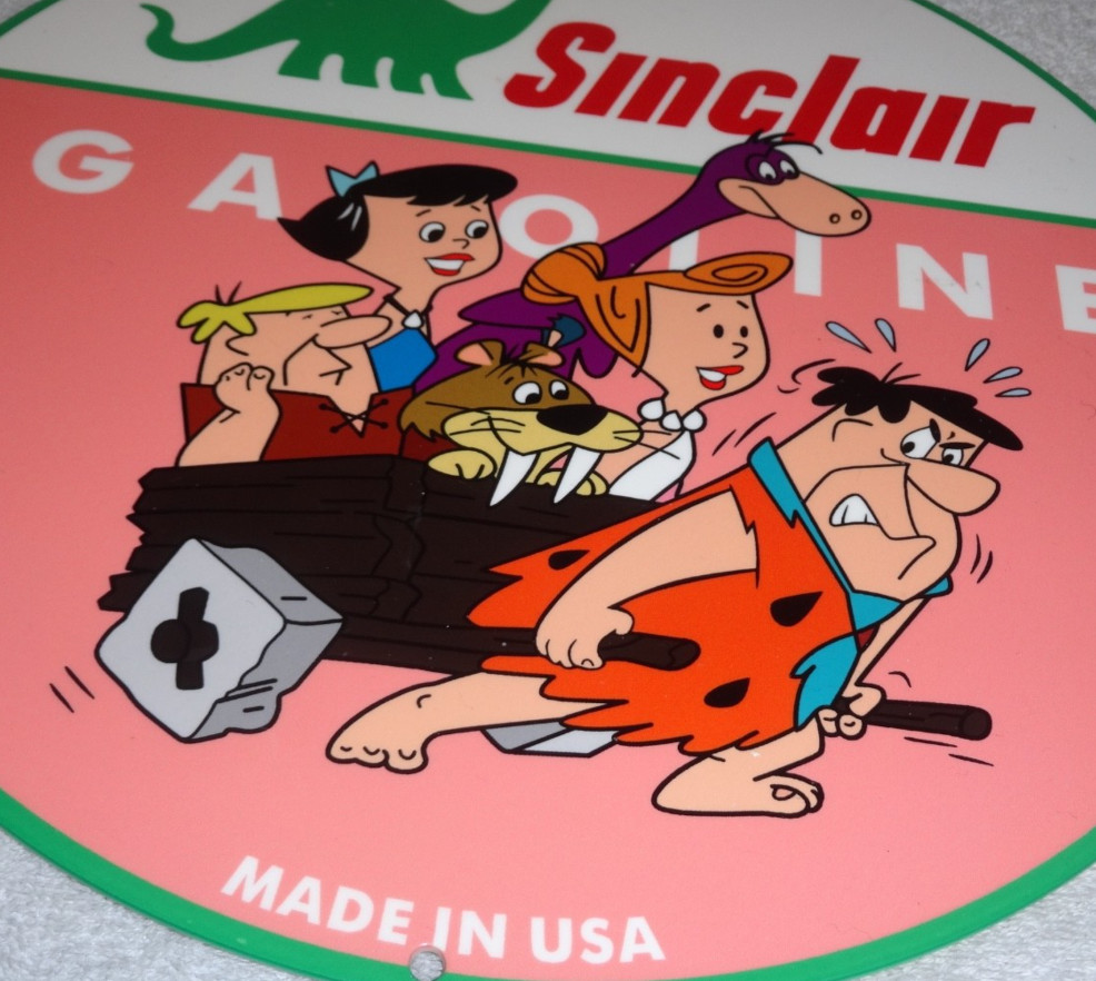 VINTAGE SINCLAIR GASOLINE +THE FLINTSTONES BROKEN CAR 12 VINTAGE SINCLAIR GASOLINE +THE FLINTSTONES BROKEN CAR 12