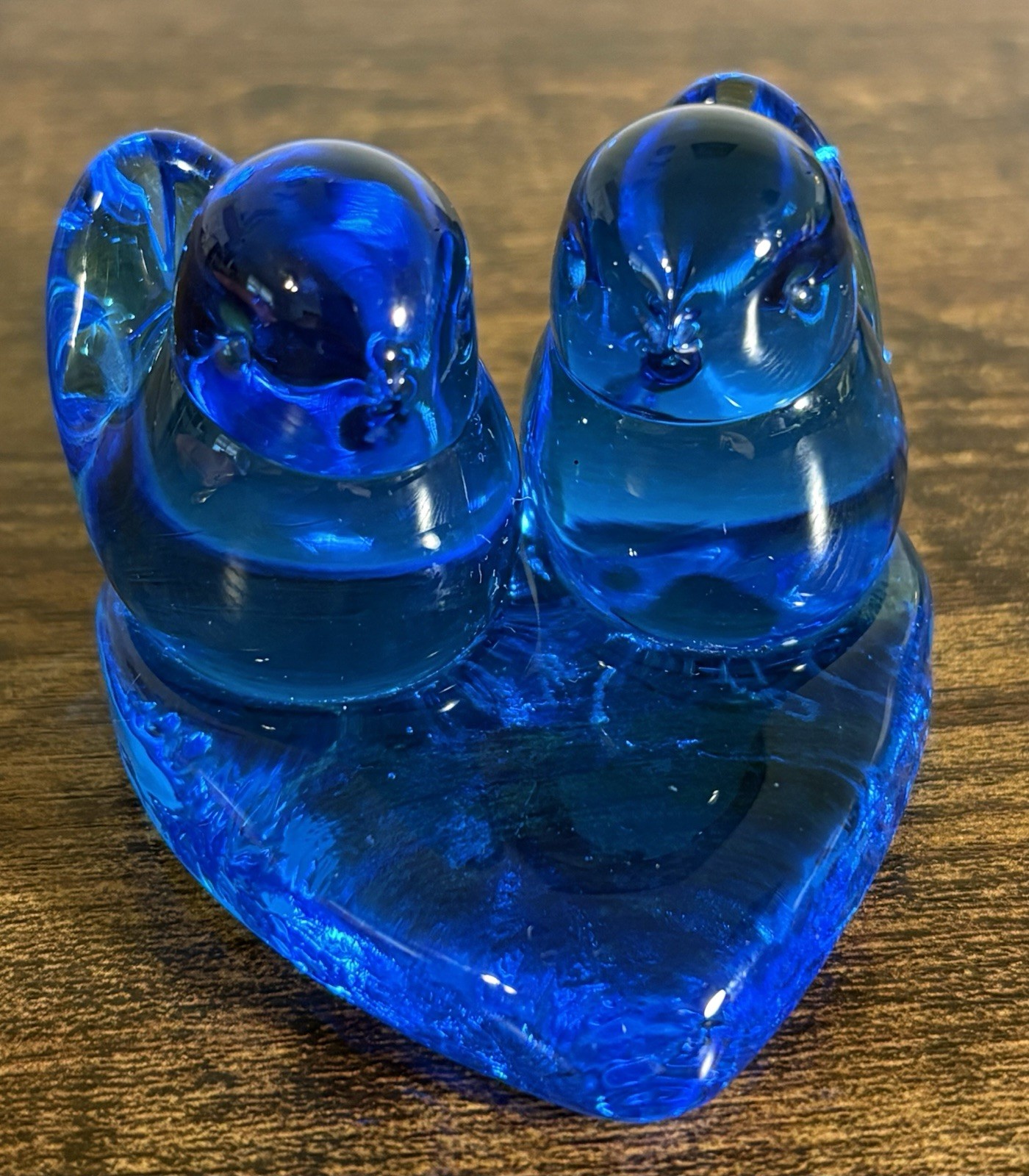 Vintage Leo Ward 1991 Signed Bluebird of Happiness Double Love Birds on Heart