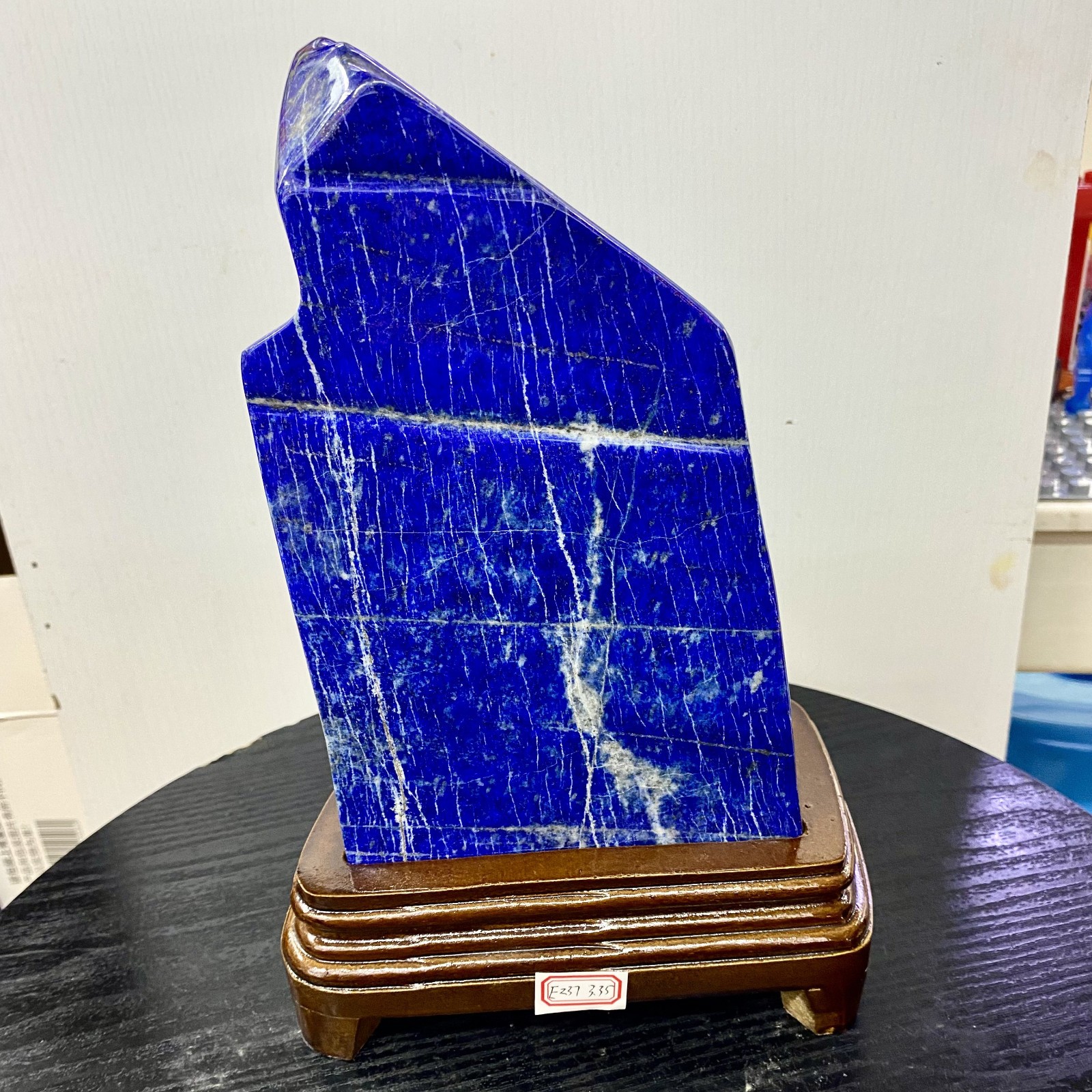 7.38LB TOP Natural Lapis Lazuli jasper quartz crystal Furnishing articles+stand-