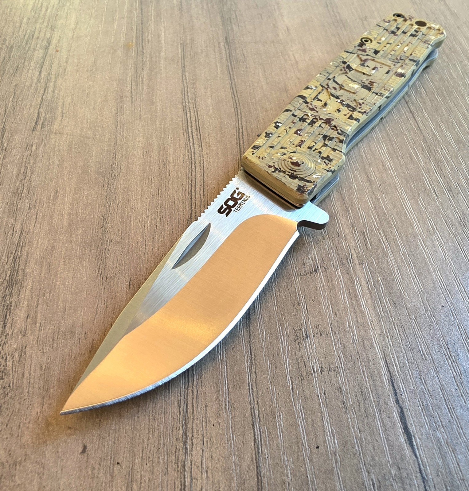 SOG Terminus DESERT FOX CAMO CTS-BD1 G10 Manual Slipjoint knife
