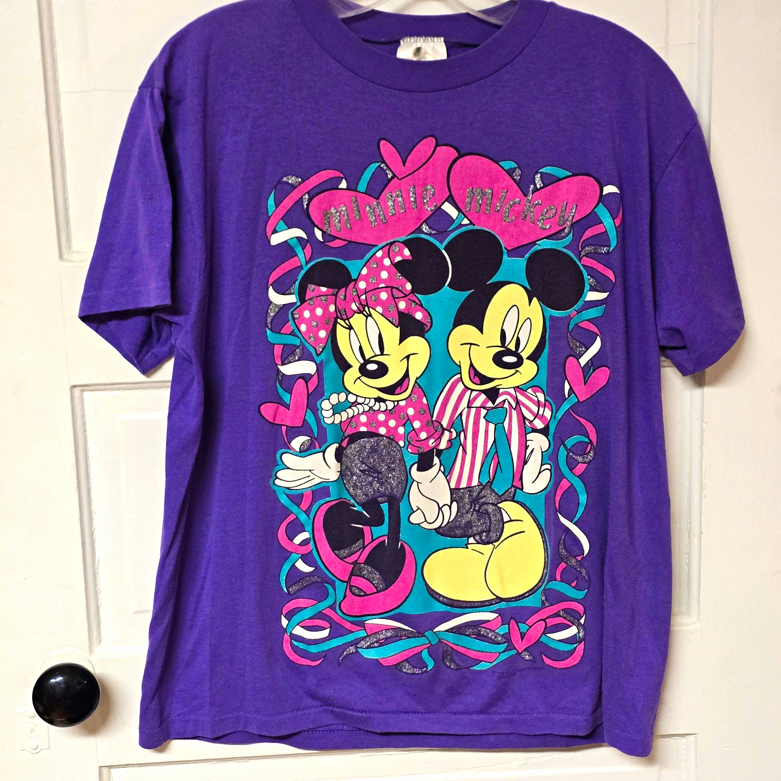 Vintage 1990's Disney Mickey & Minnie Mouse Tshirt. Made In USA.