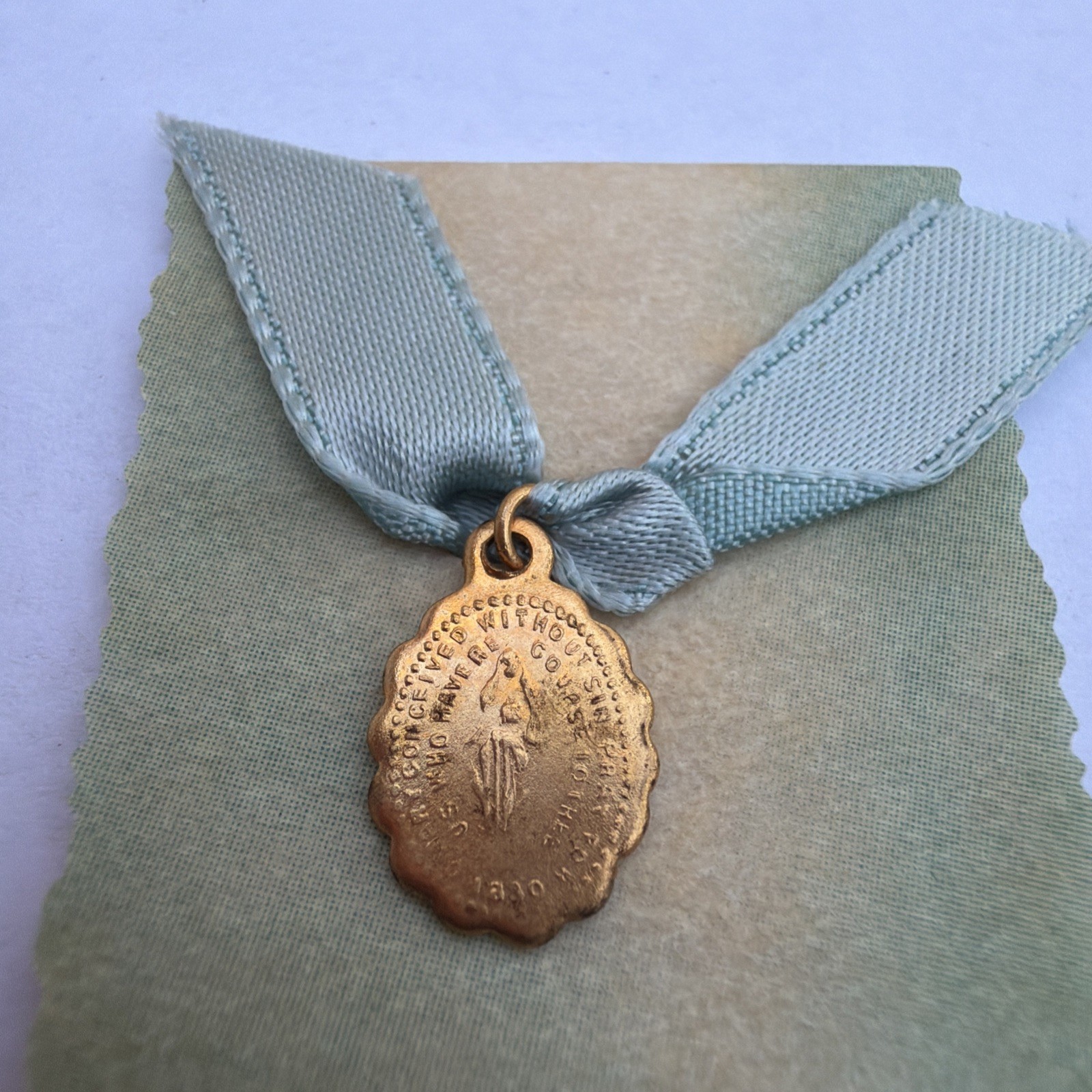 VTG Children\'s Miraculous Medal Virgin Mary Charm Bracelet Rosary Baptism 5/8\ VTG Children\'s Miraculous Medal Virgin Mary Charm Bracelet Rosary Baptism 5/8\