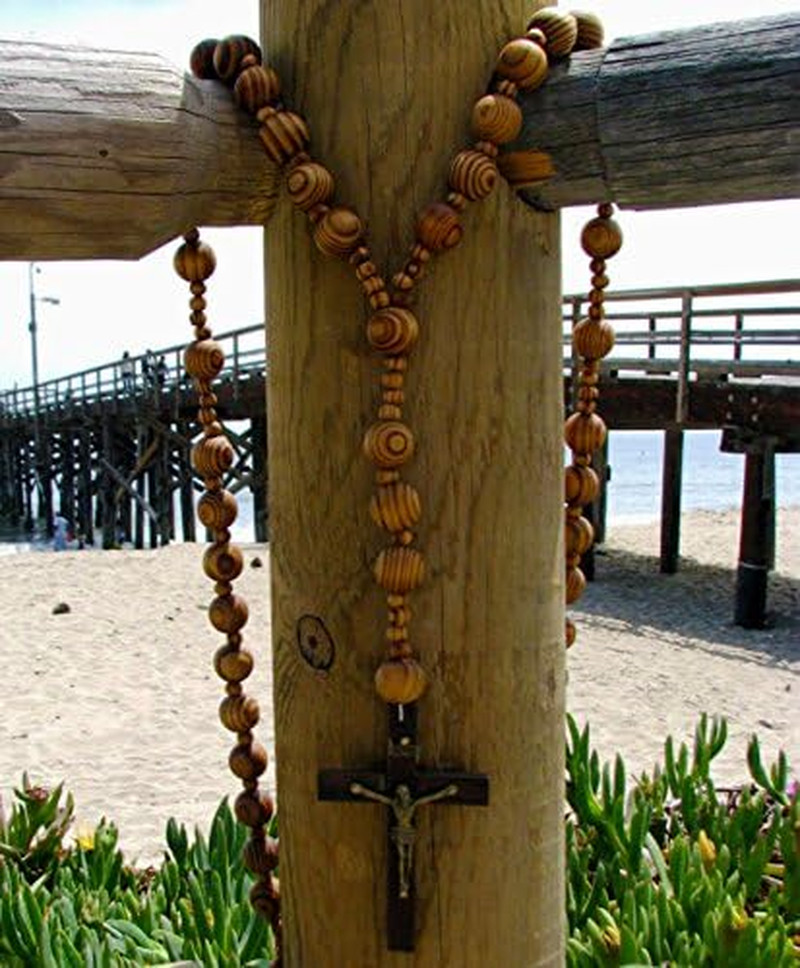 Super Jumbo Holy Mix Beads Sanctified Rosary Natural Wood Chain Jesus Cross XL L Super Jumbo Holy Mix Beads Sanctified Rosary Natural Wood Chain Jesus Cross XL L