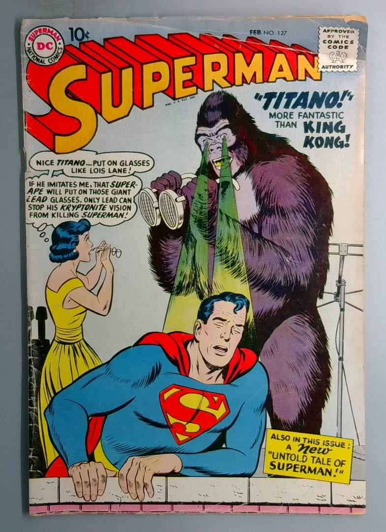Superman #127 VG 1st Appearance of Titano DC 1959