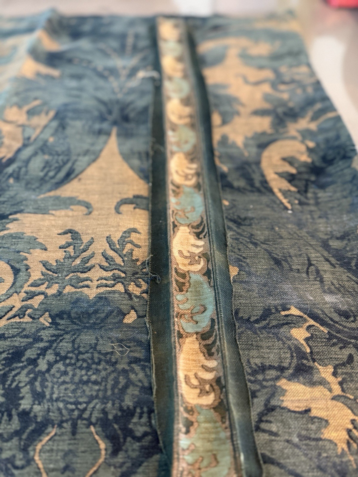 Fortuny Venetian Textile Panel 31.5″ × 26″ • Rare Early Design • Full Original S