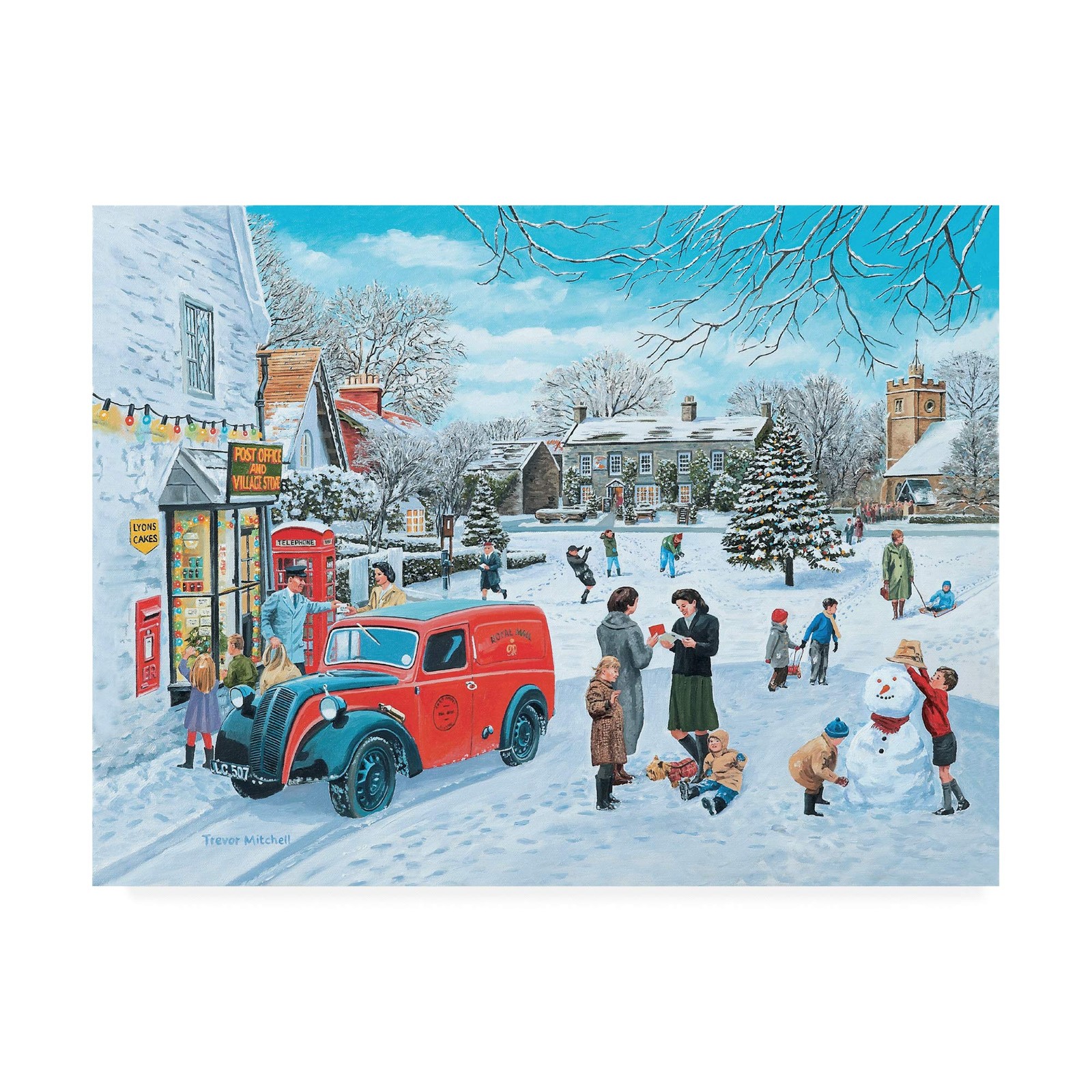 Trademark Fine Art ALI46042-C3547GG Village Christmas By Trevor Mitchell, 35x47