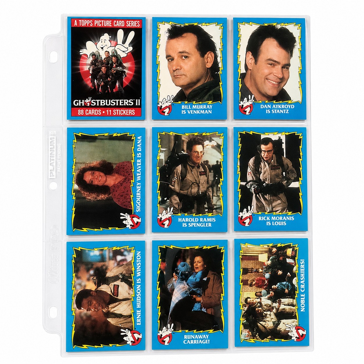1989 Topps Ghostbusters II Complete Set 99 Pc 88 Cards 11 Stickers NM