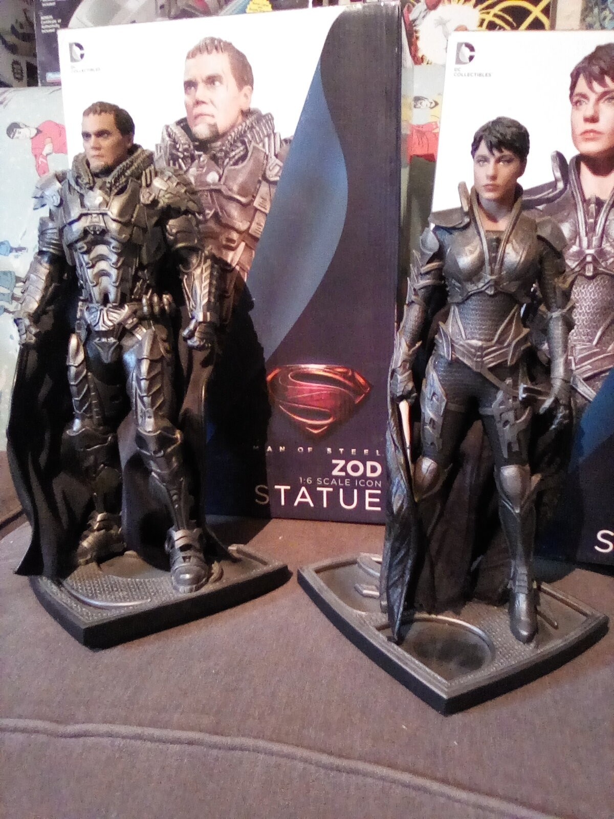 DC COLLECTIBLES 1:6 scale ICON FAORA and ZOD STATUES -Man of Steel Gentle Giant