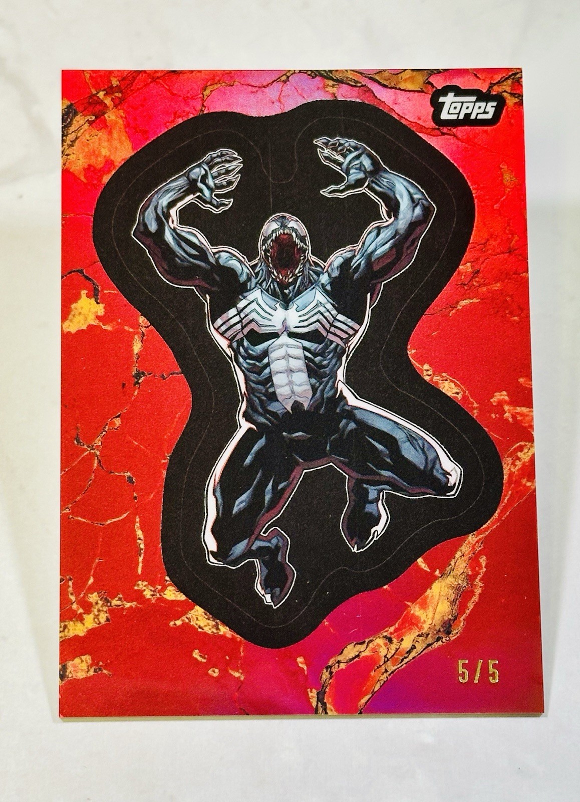 2025 Topps Marvel Comic Book Heroes 1975 Anniversary Venom Red 5/5 Bookend🕷️